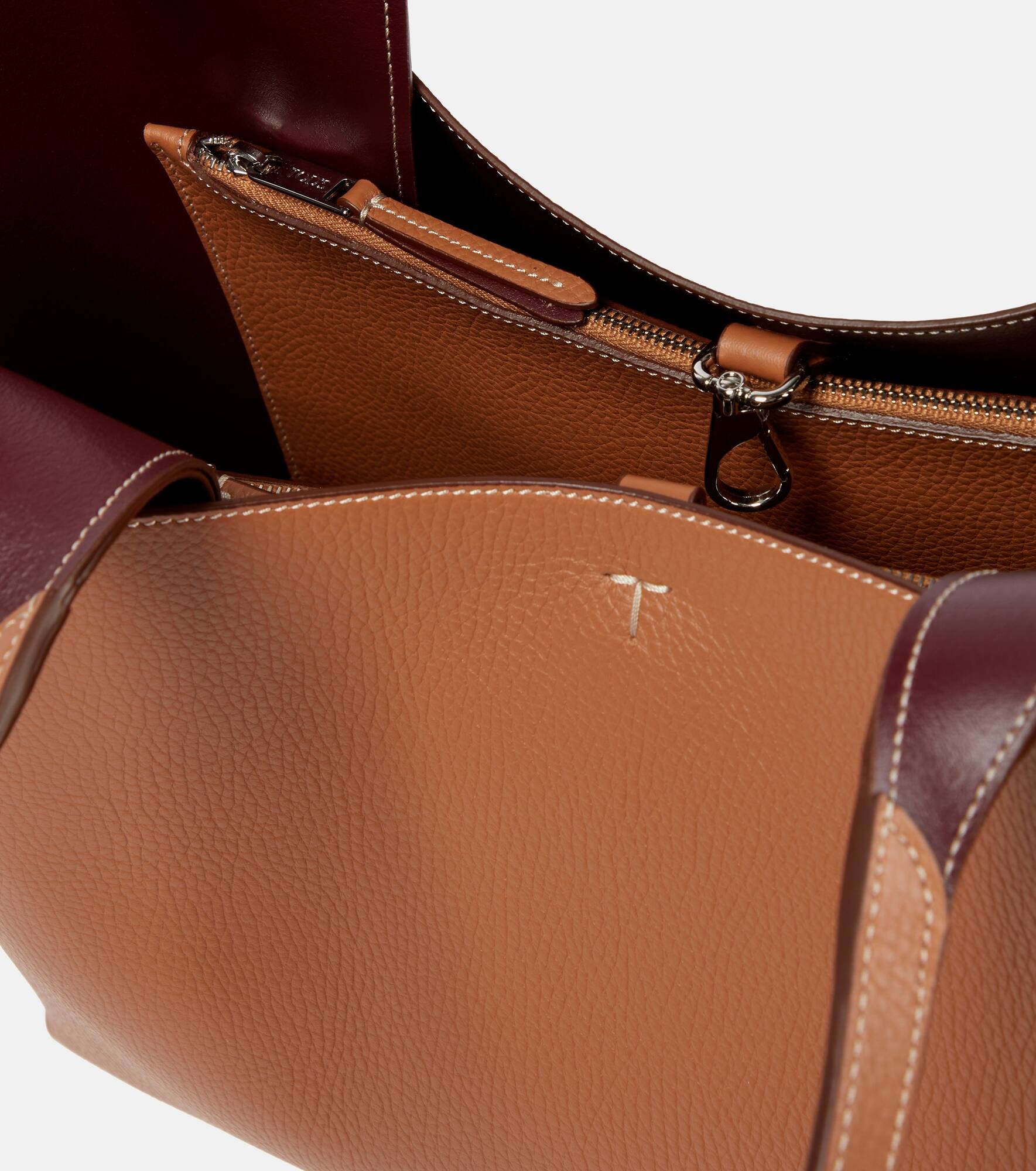 Medium leather tote bag - 3