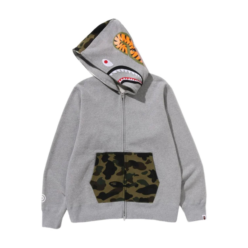 A BATHING APE® A Bathing Ape Shark Full Zip Hoodie 'Gray' 1L70-115-005-GRY outlook