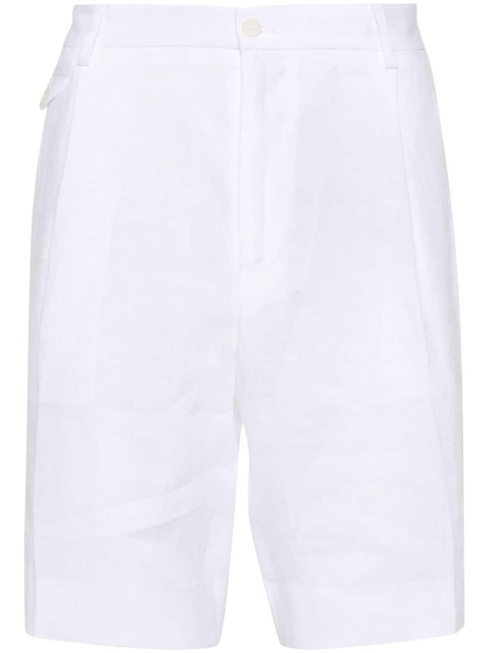 mid-rise linen chino shorts - 1