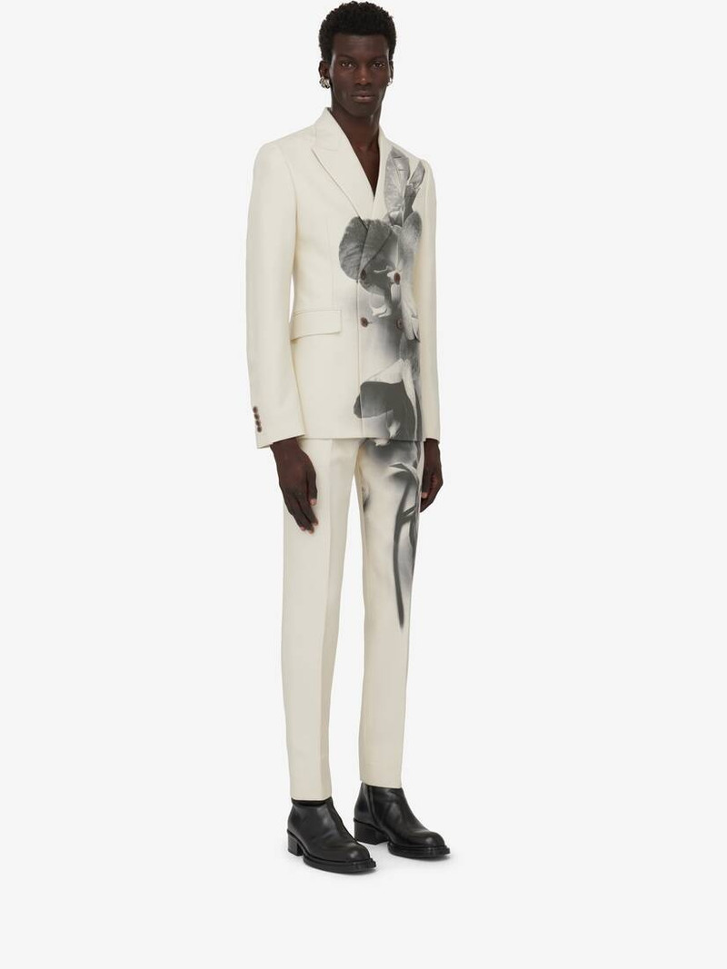 Men's Orchid Cigarette Trousers in Putty/black 3