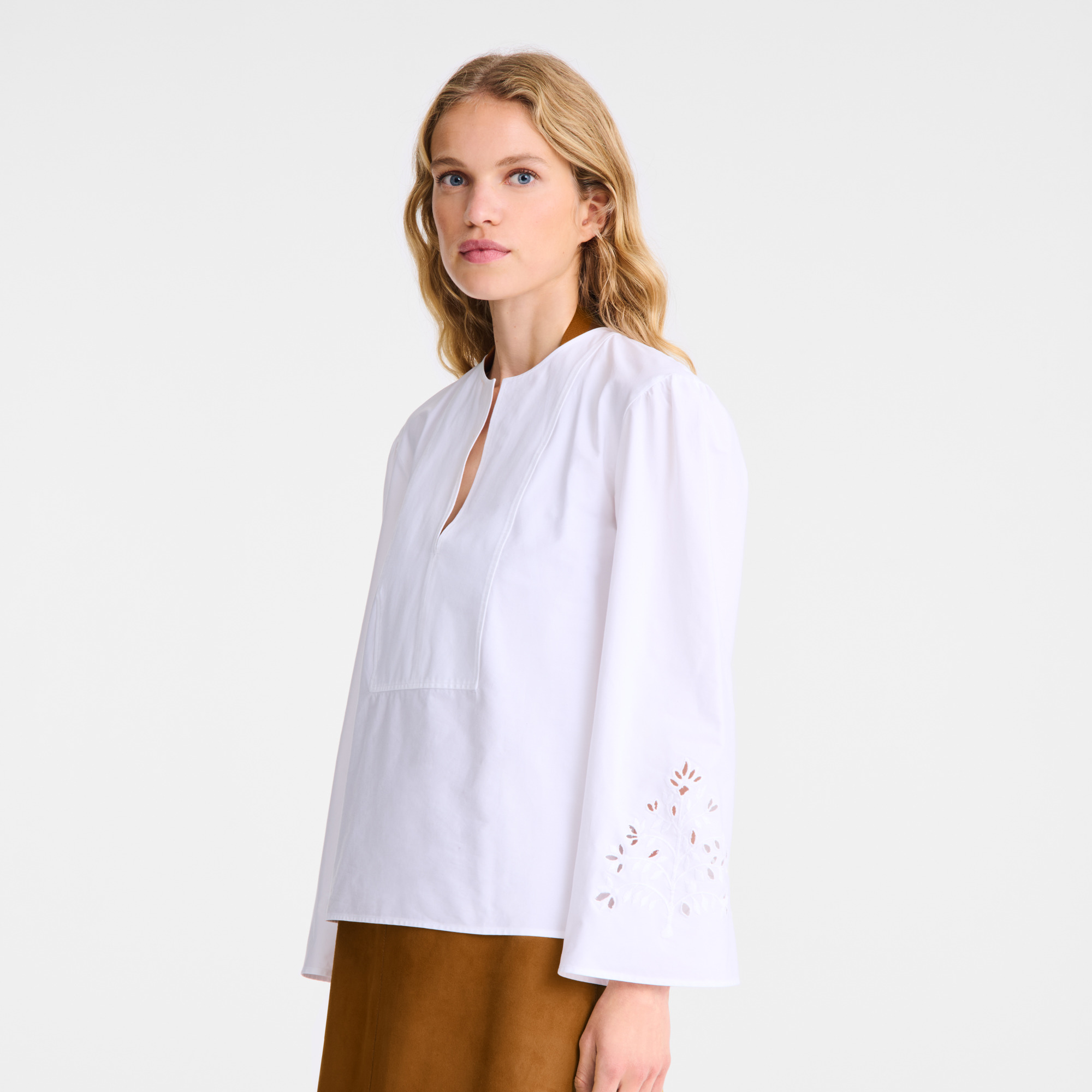 Blouse White - Poplin embroidered - 2
