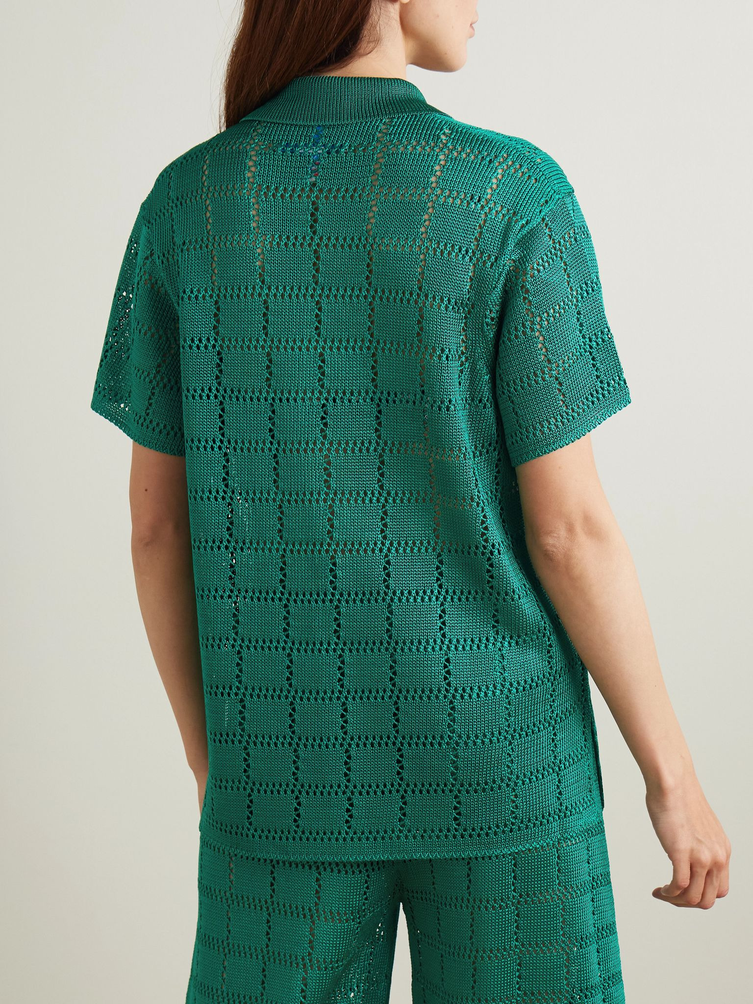 Crocheted shirt Green - 4