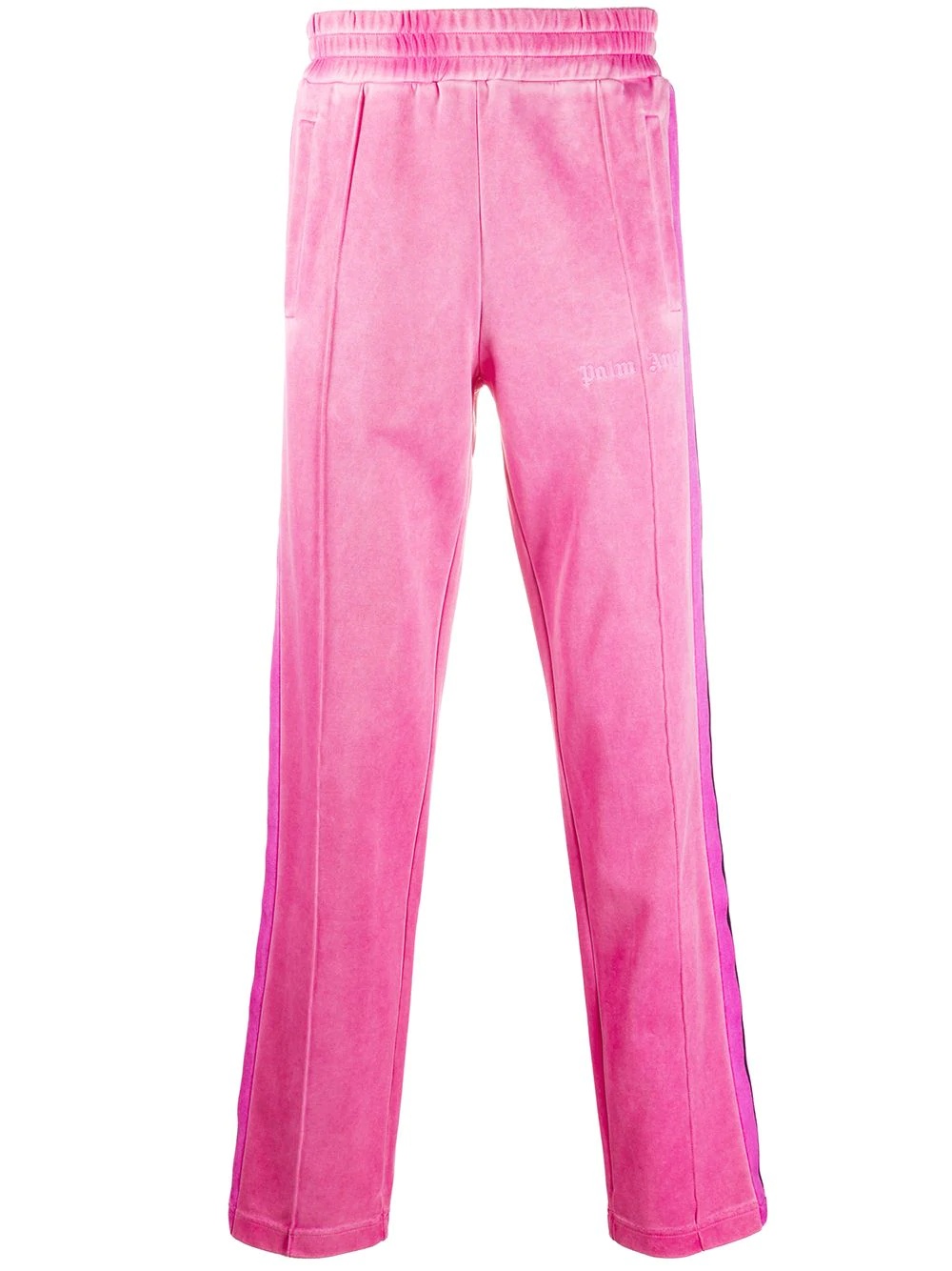 side-stripe velvet track pants - 1