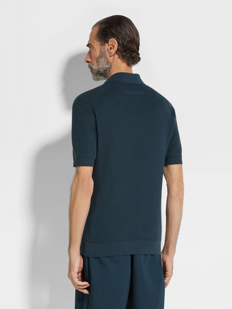 DARK TEAL BLUE PREMIUM COTTON POLO SHIRT 5