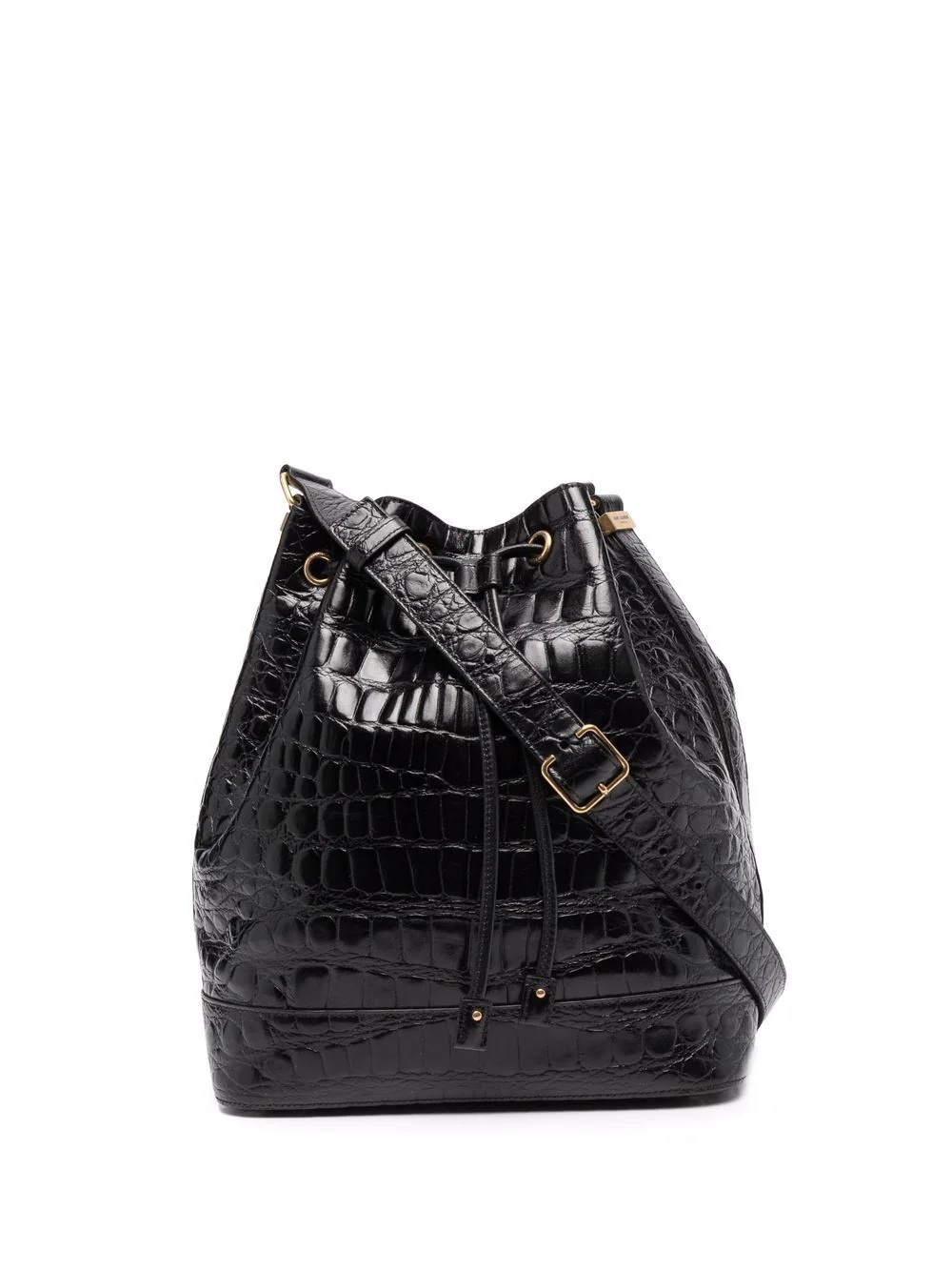 embossed-crocodile effect shoulder bag - 1