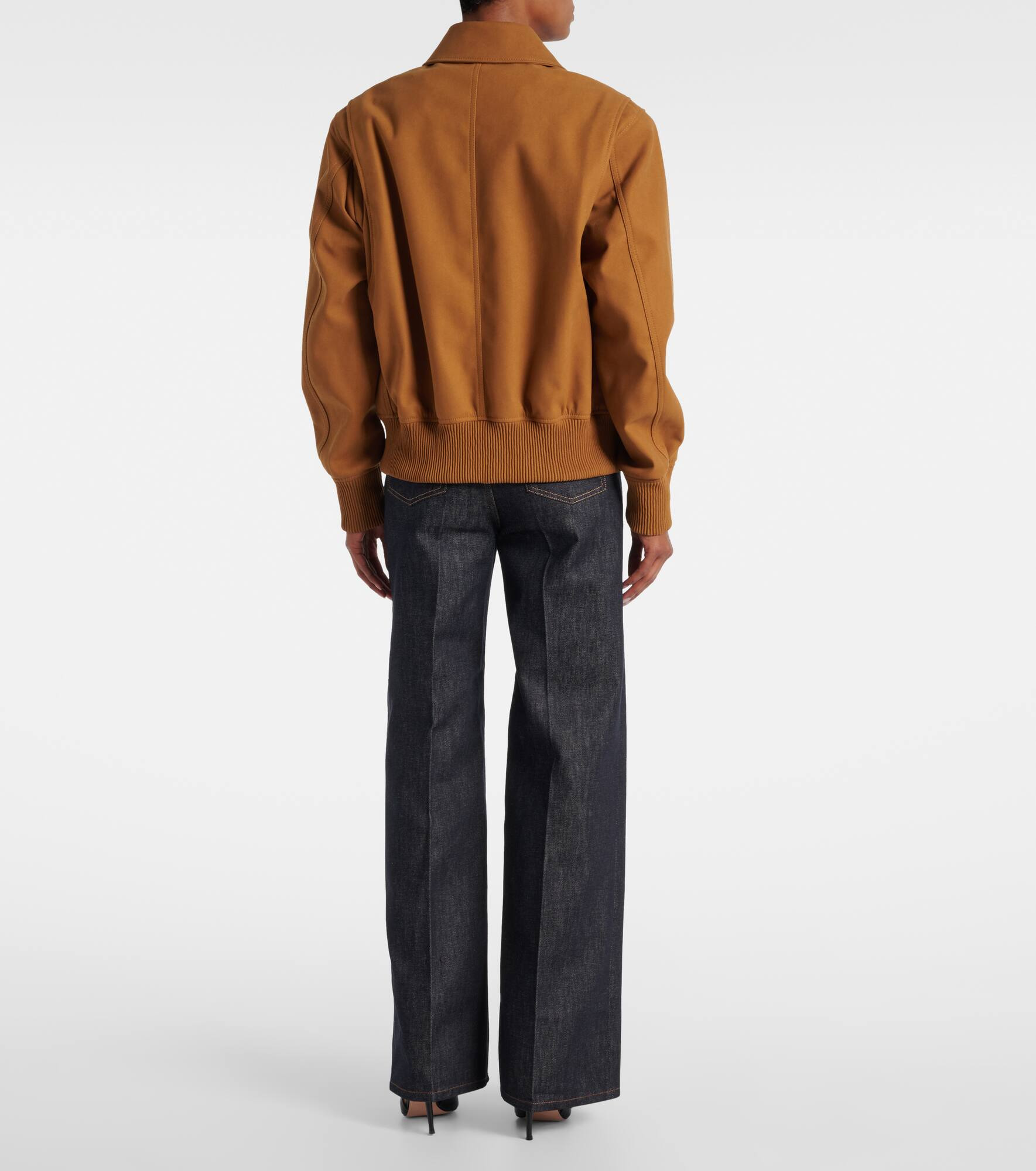 Oversized faux suede blouson - 3