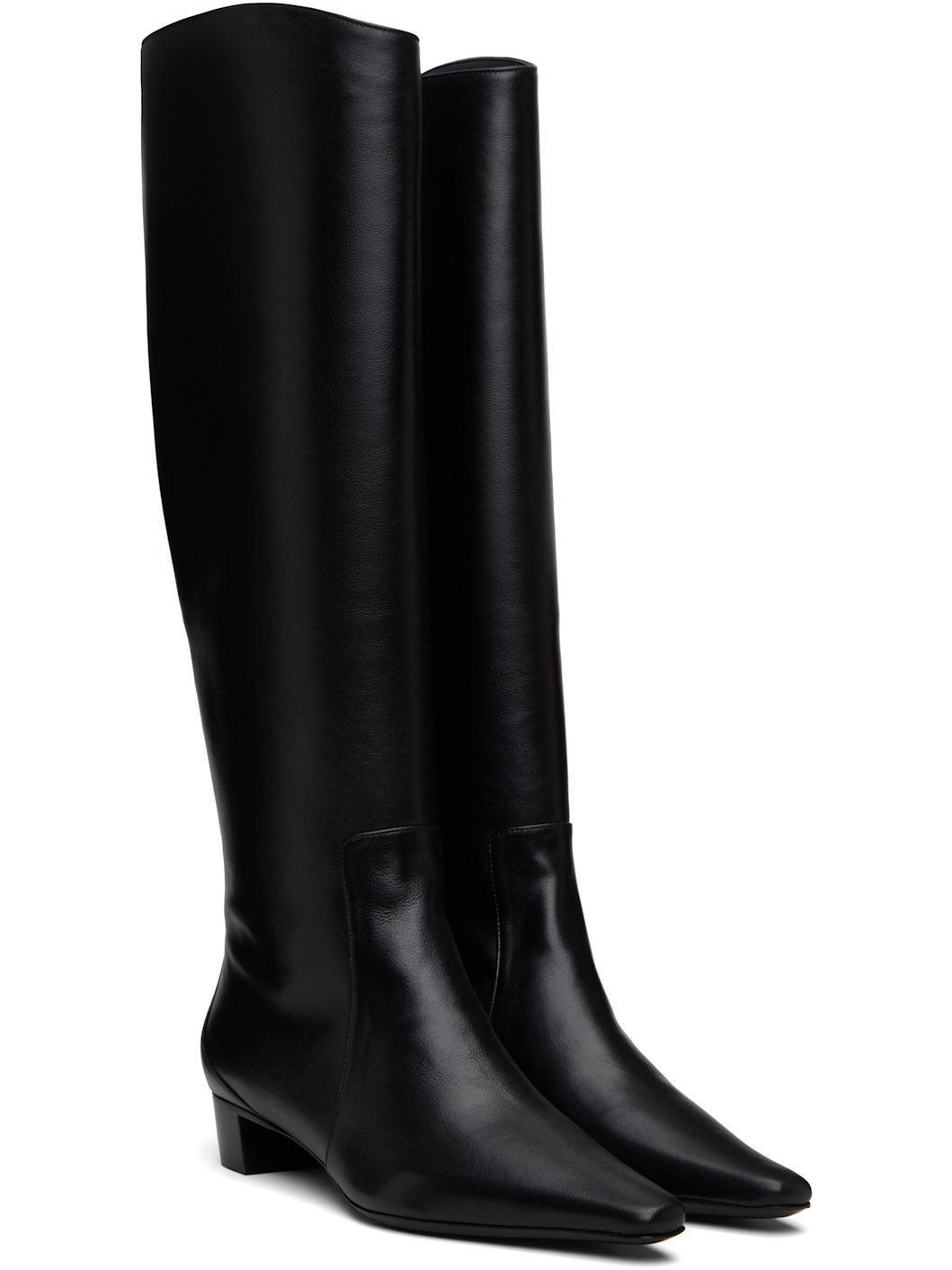 Black Pascal Nappa Leather Tall Boots - 4