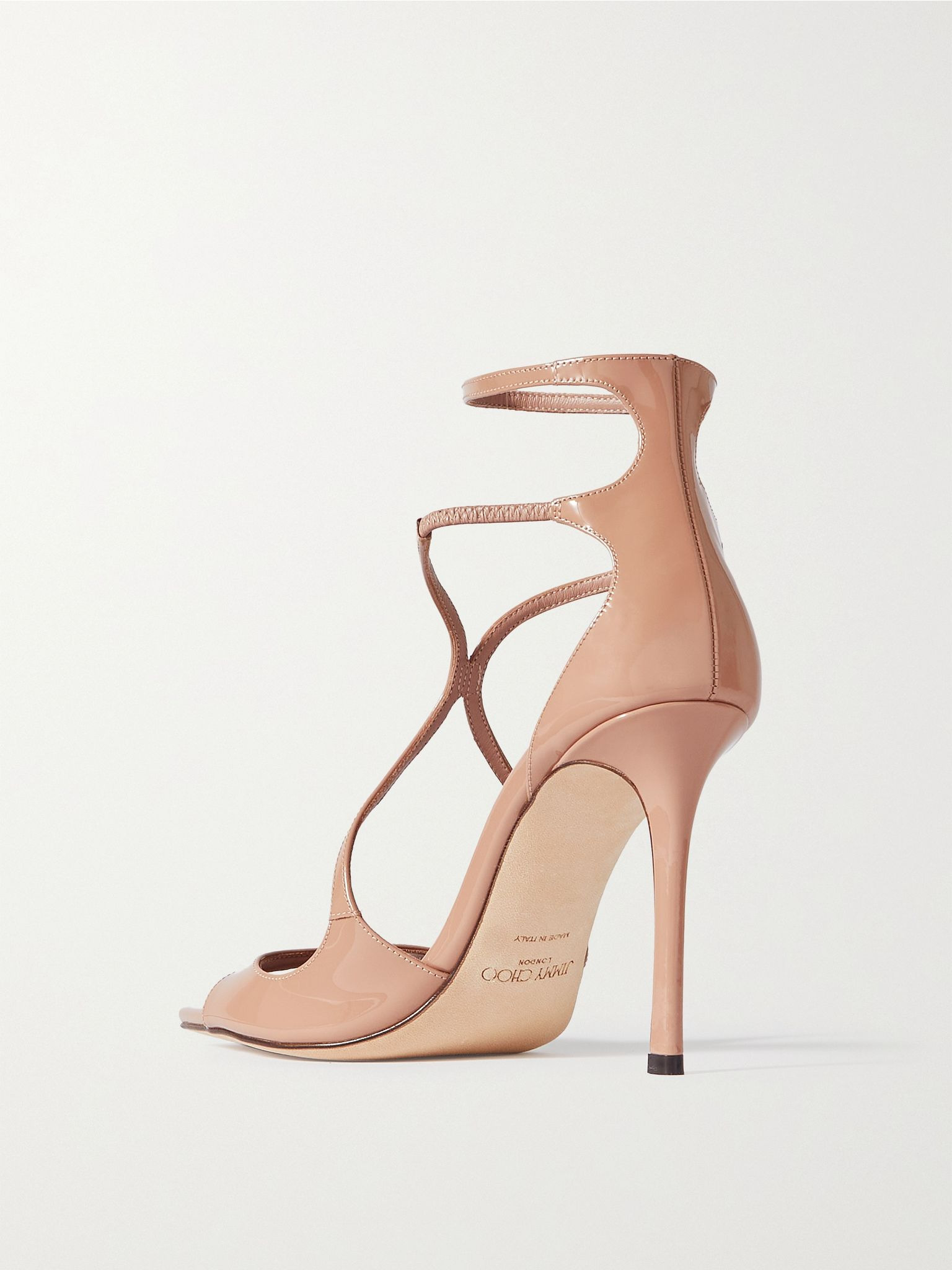 Azia 95 patent-leather sandals Beige - 3