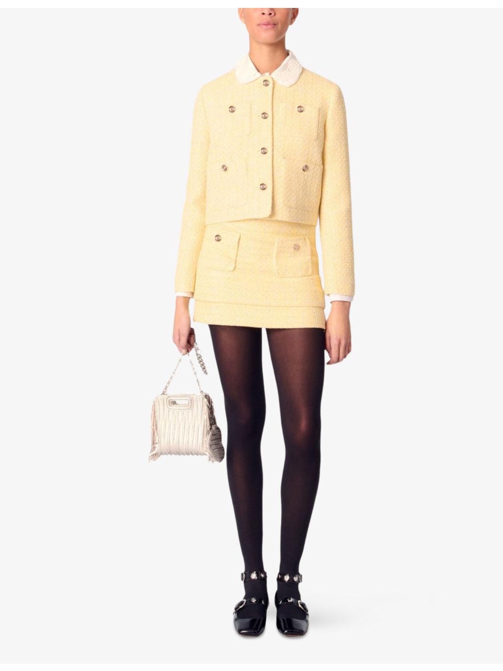 Short Metallic-Tweed Cotton-Blend Jacket - 2