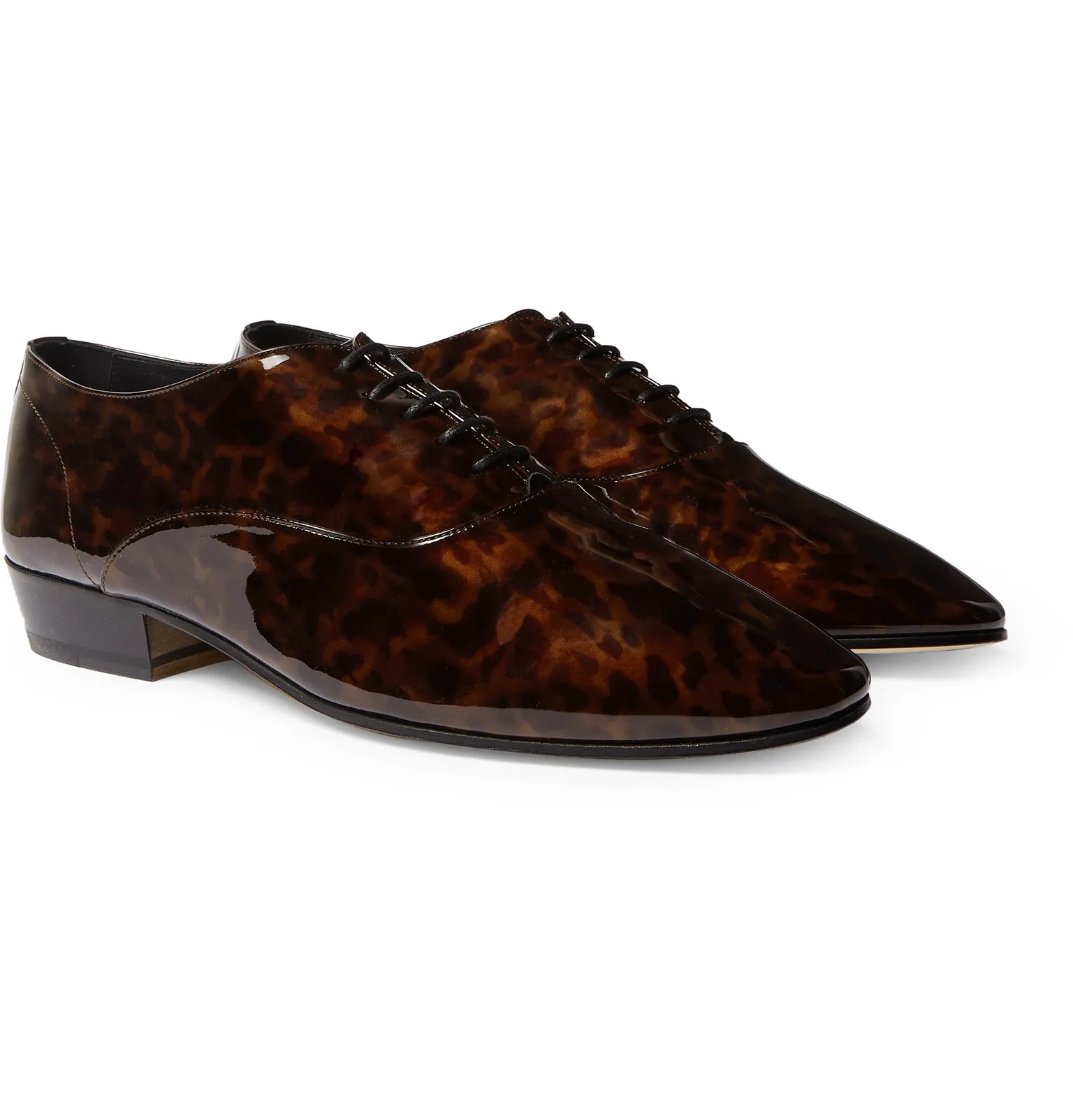 Leon Tortoiseshell-Effect Patent-Leather Derby Shoes - 2