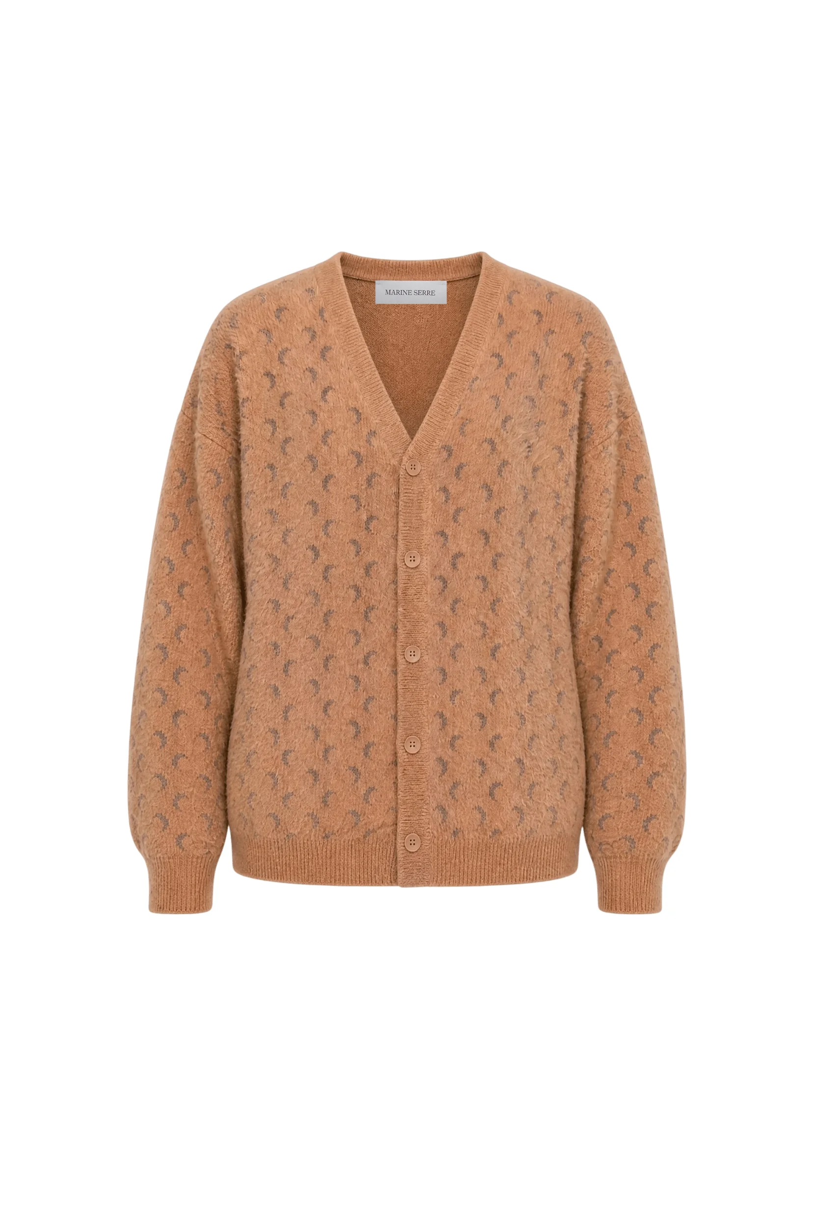 FLUFFY MOON JACQUARD KNIT LONG SLEEVES CARDIGAN - 1