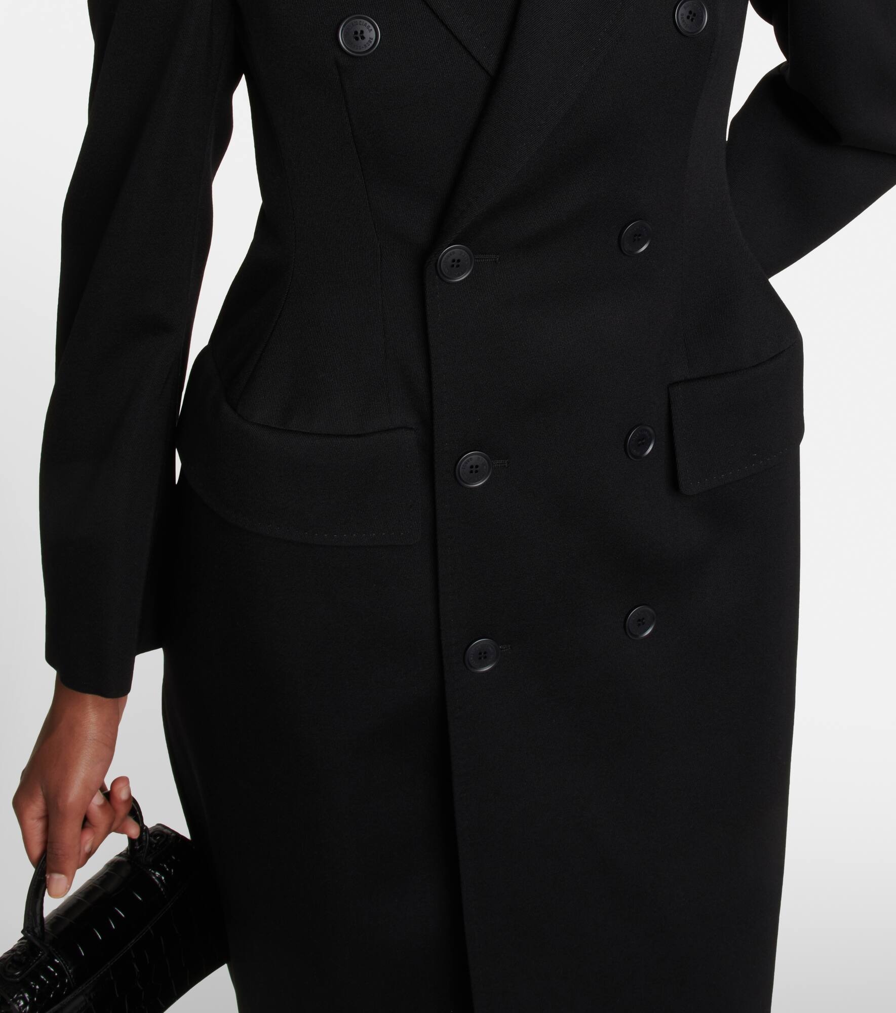 Structured double-breasted wool coat - 5