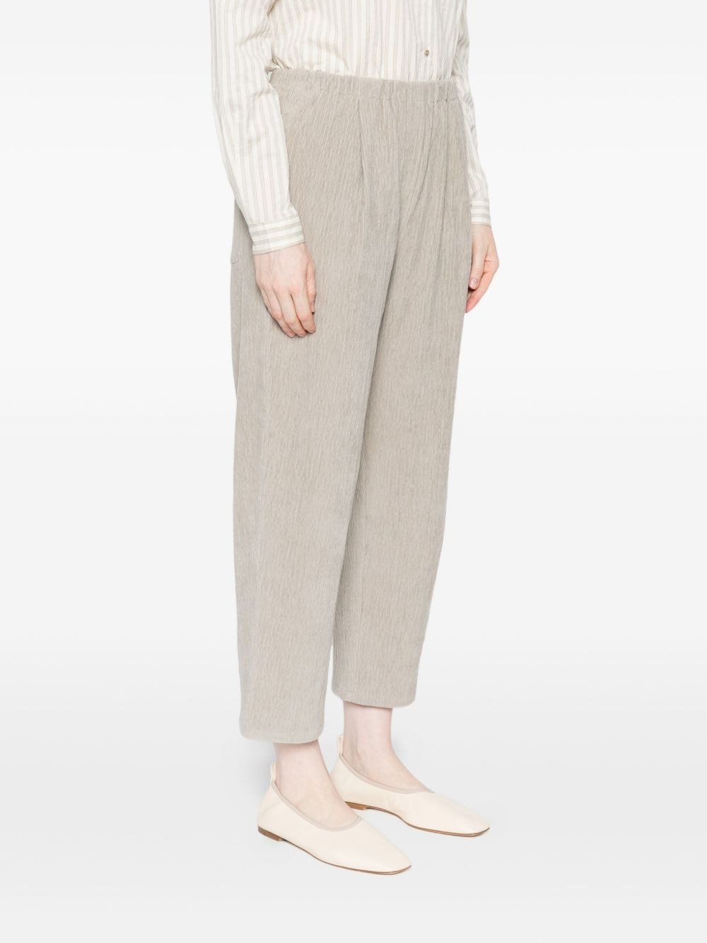 ribbed elastic-waist trousers - 3