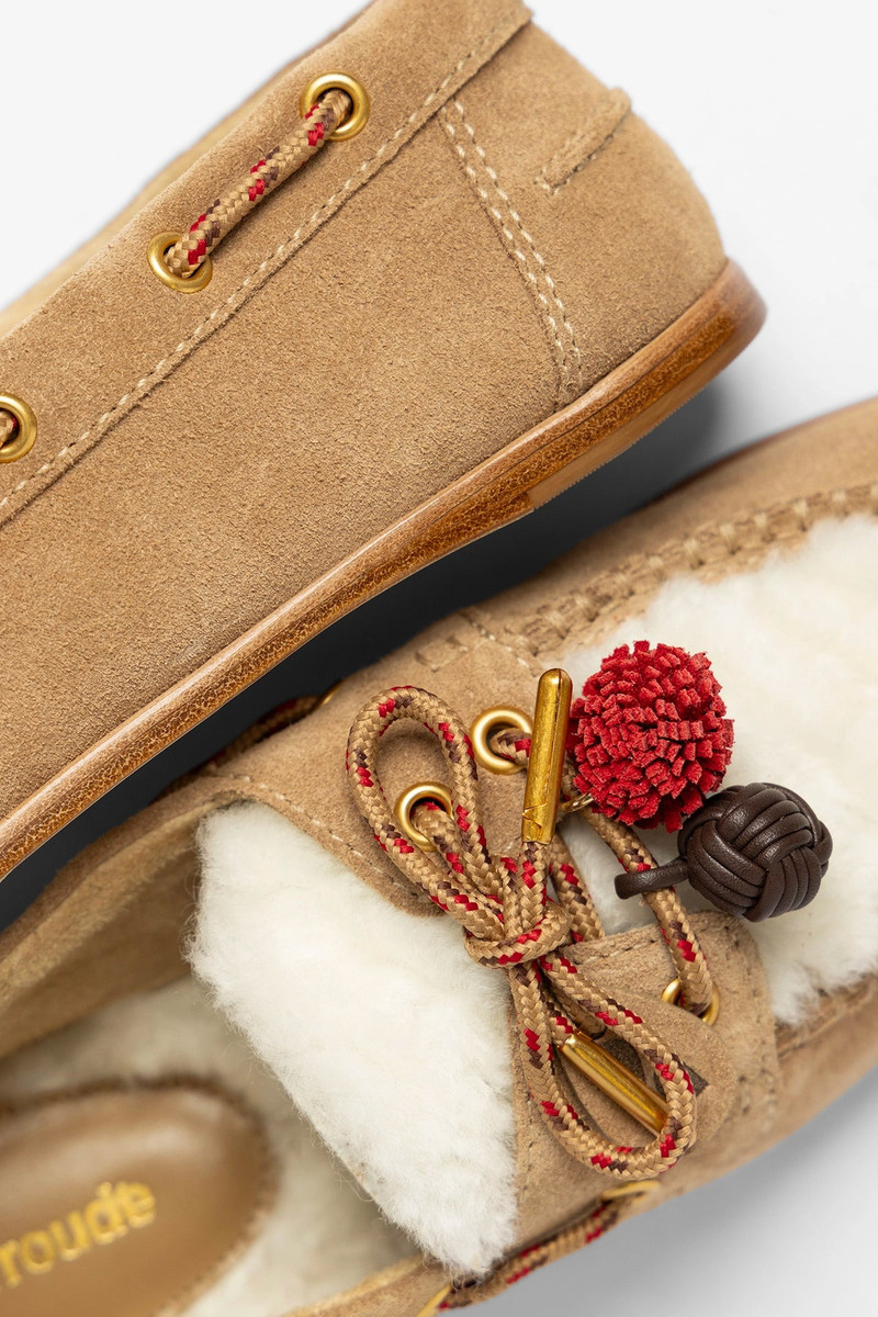 Cyprus Fuzzy Boat Shoe Peanut Suede 3