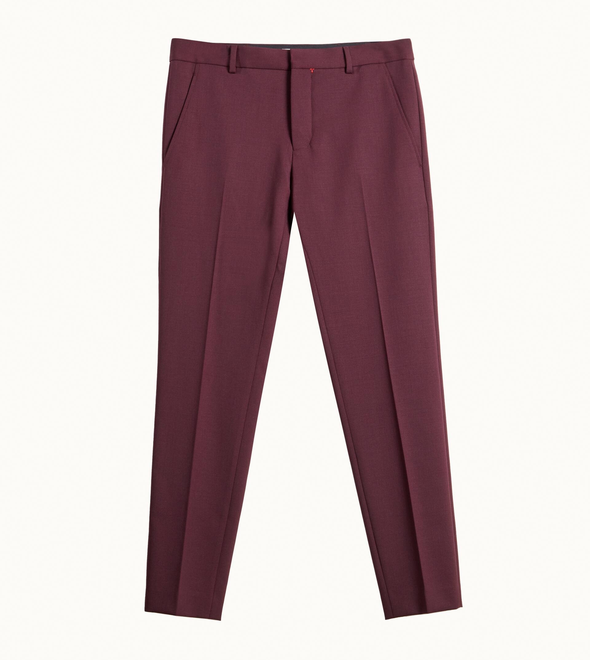 TROUSERS - BURGUNDY - 1