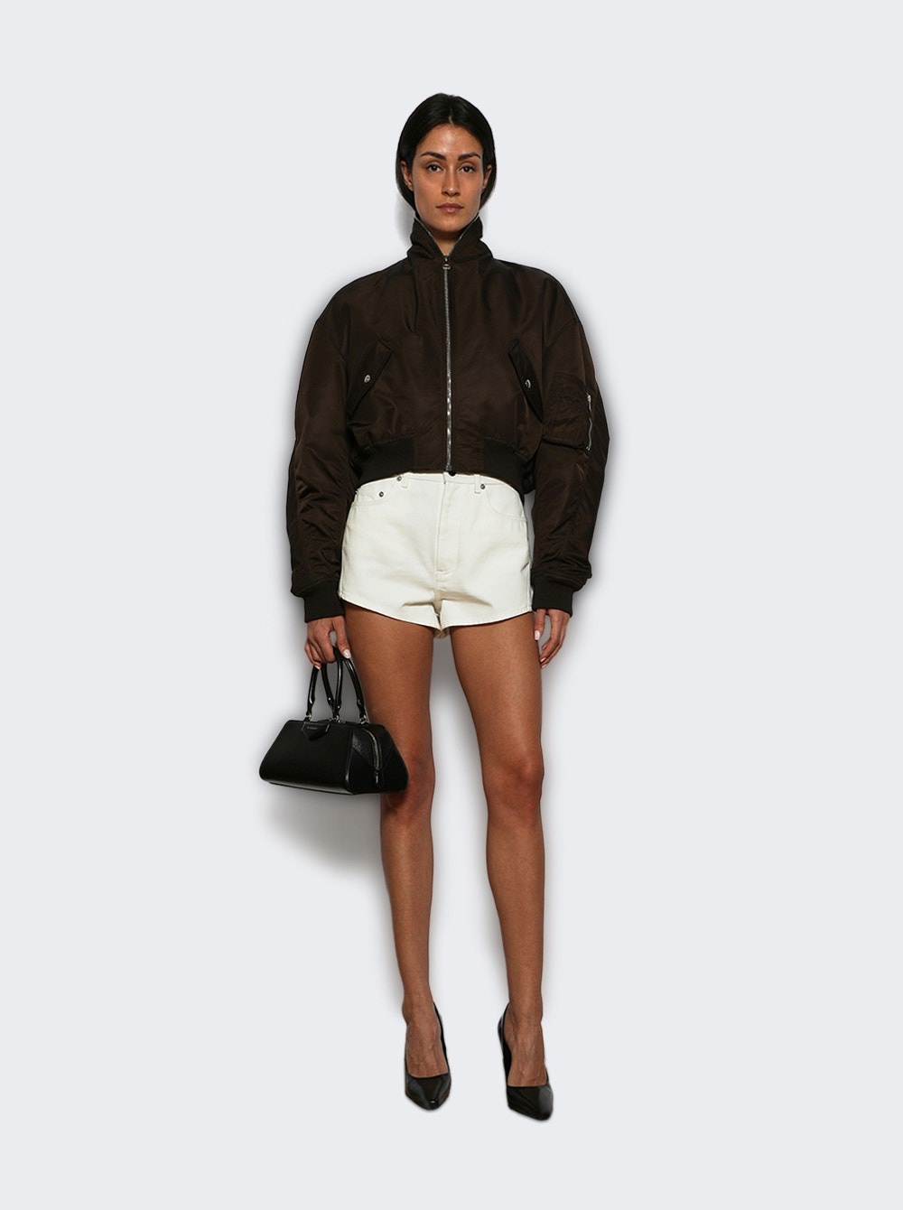 Zipped Shawl Collar Bomber Brown - 5