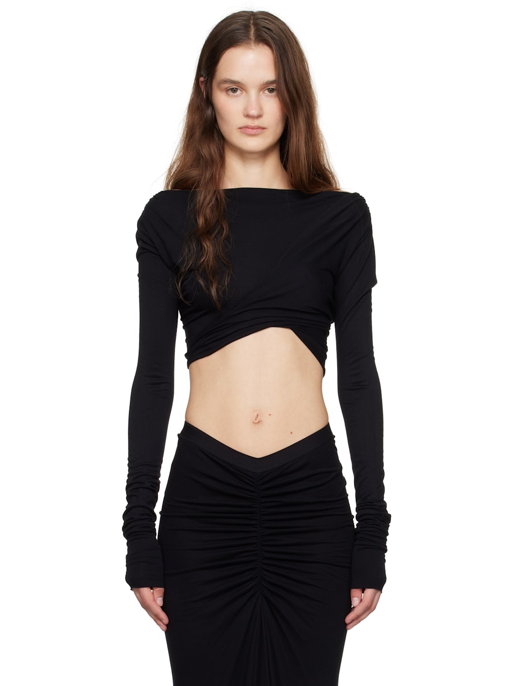 Black Porterville Jade Crop T-shirt - 1