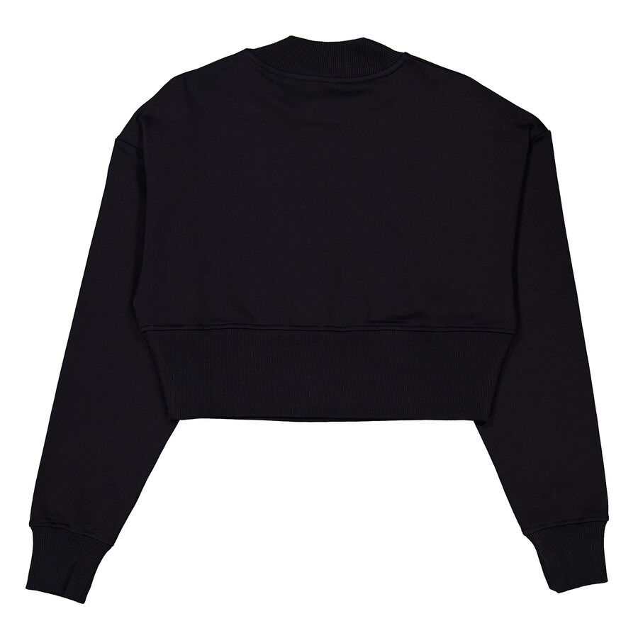 Balmain Cropped Sweatshirt With Balmain Paris Print - 6