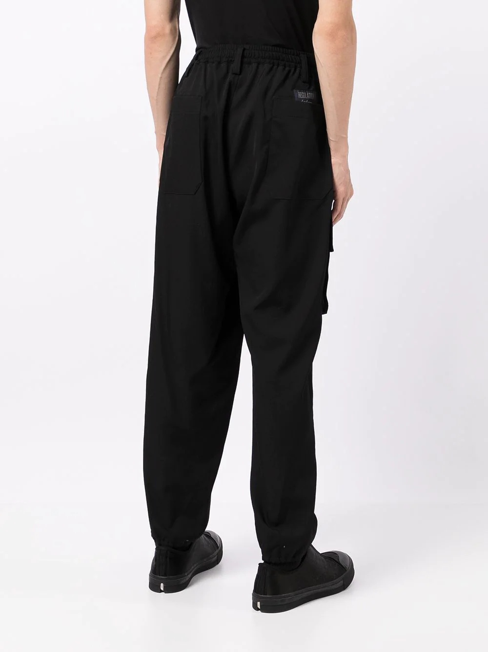 high-waisted wool track pants - 4