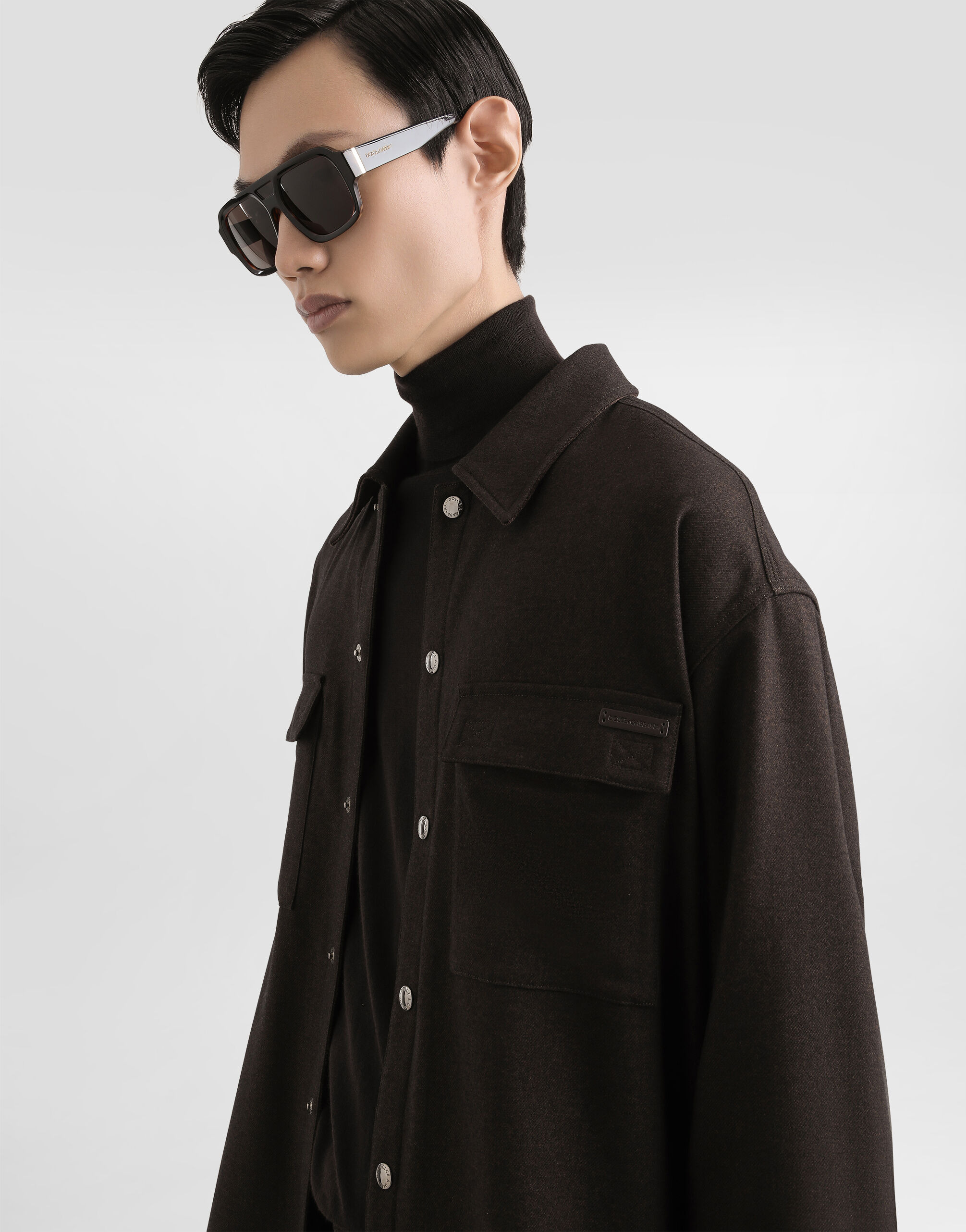 Mélange wool mat shirt - 4