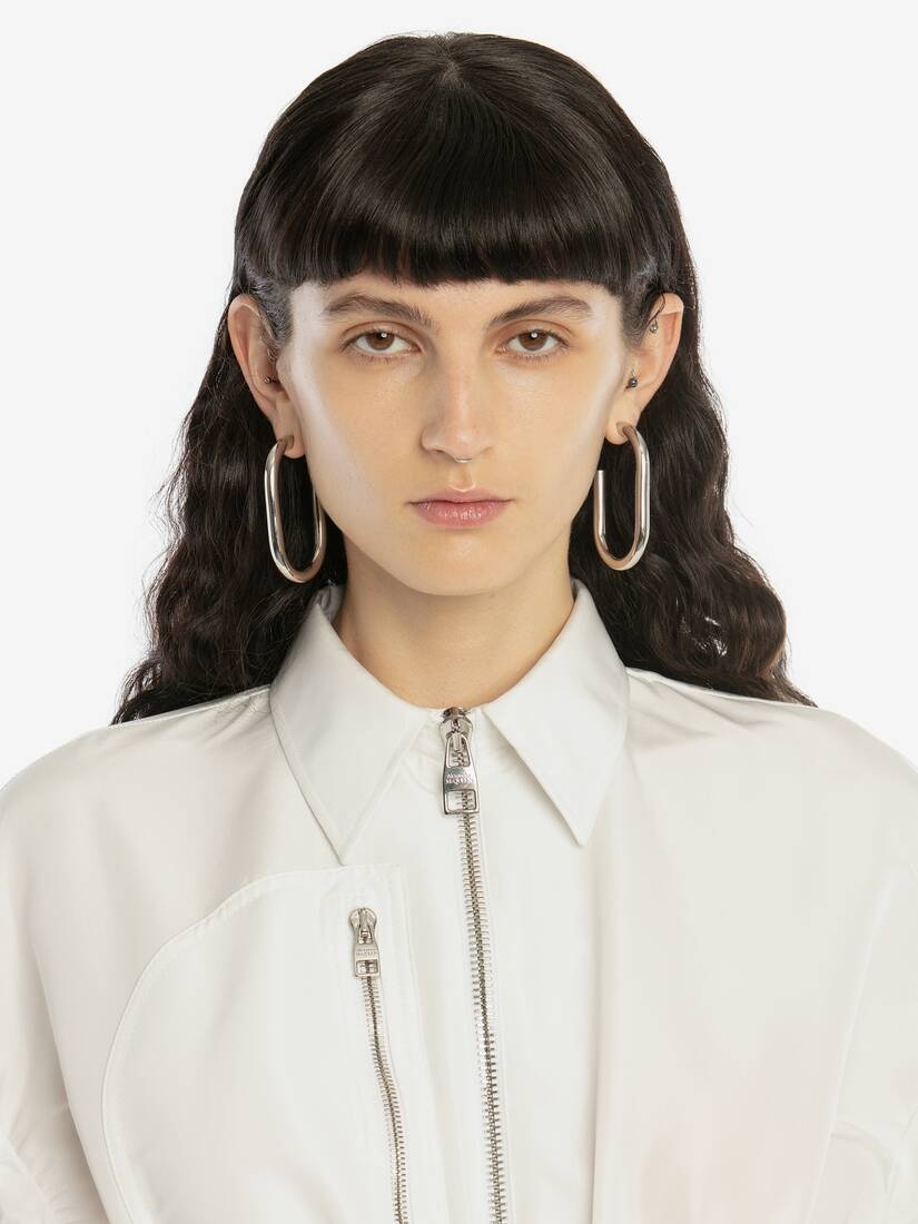 Oversized Hoop Earrings in Antique Silver - 5