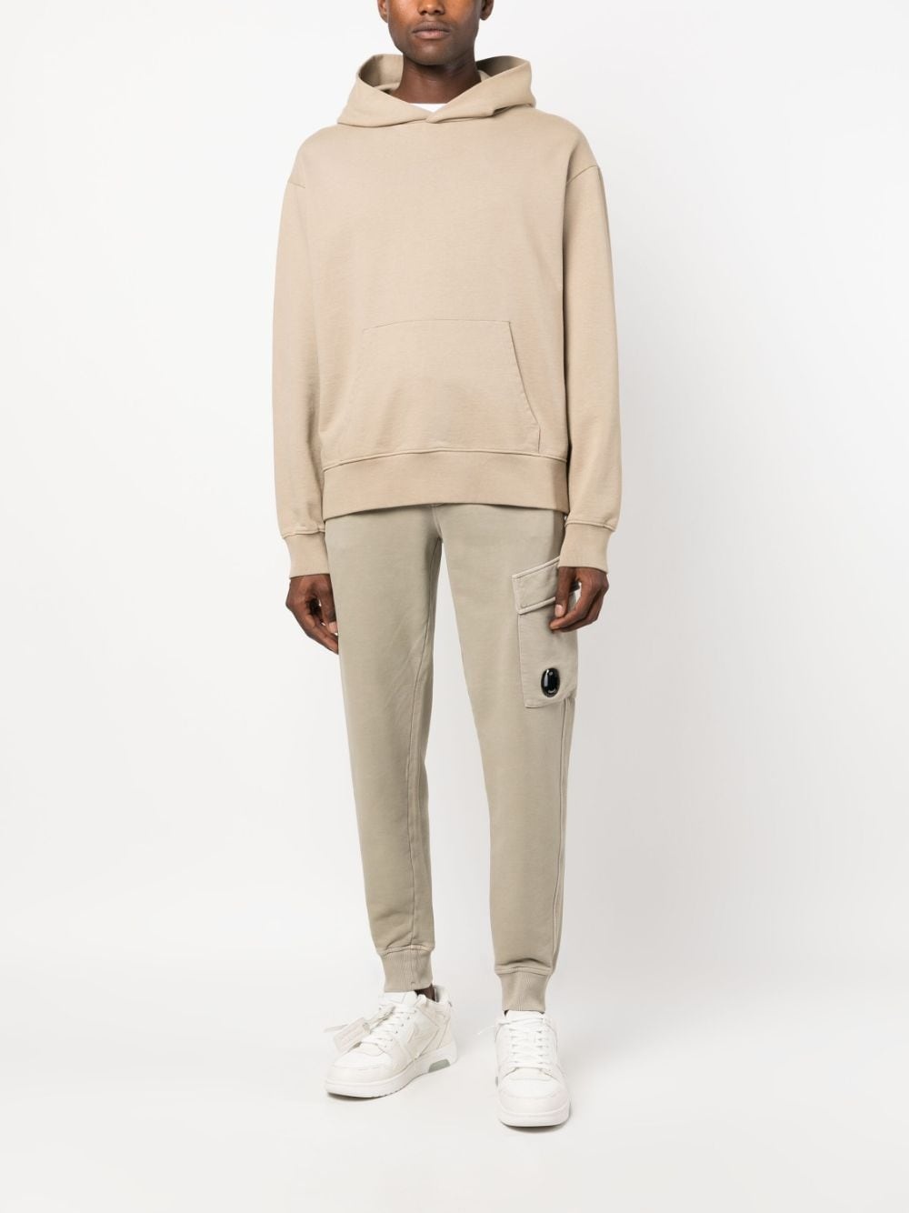 logo-plaque cotton track pants - 2