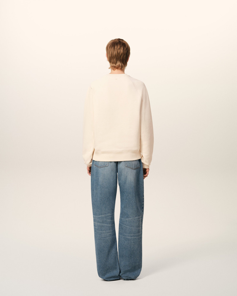BEIGE COTTON AMI DE COEUR PATCH SWEATSHIRT 5