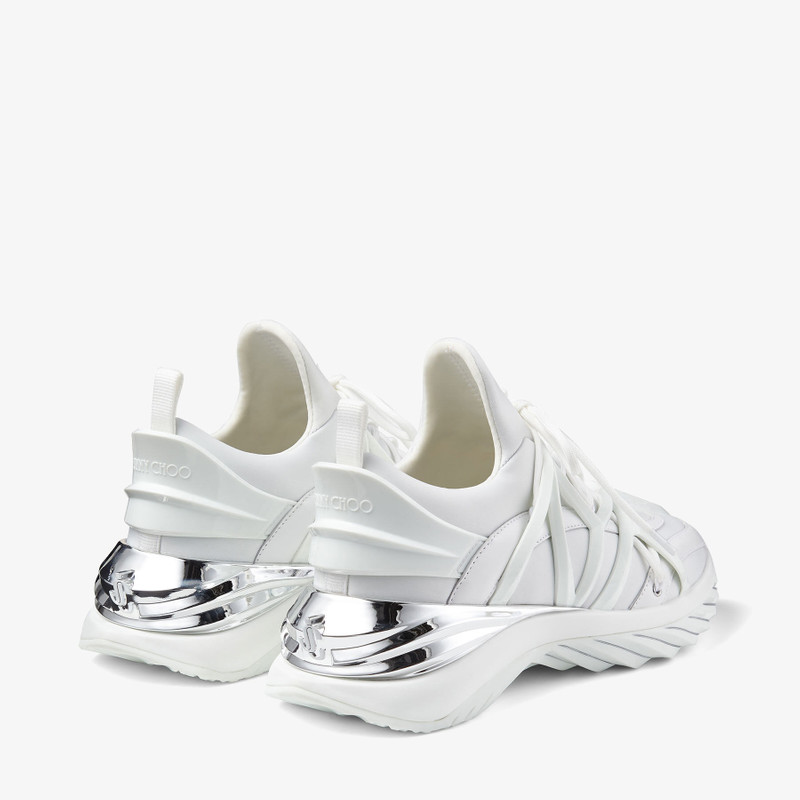 Cosmos/F
White and Silver Leather and Neoprene Low-Top Trainers 5