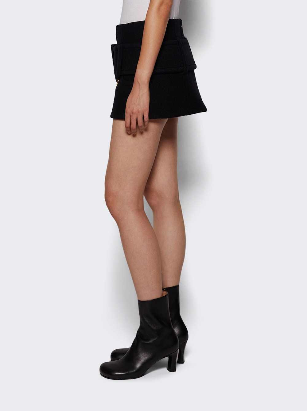 Belted Mini Skirt Black - 3