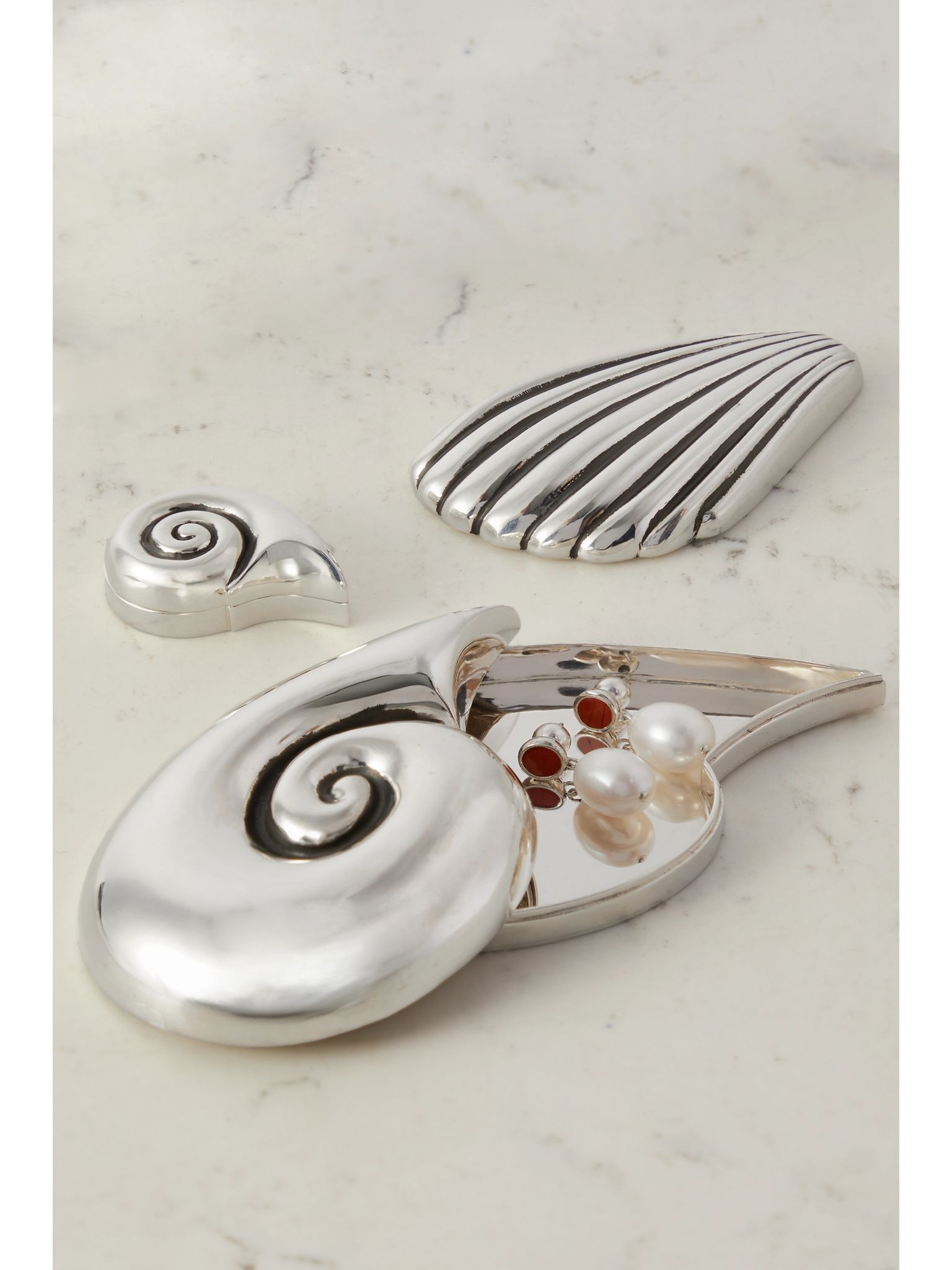 + NET SUSTAIN Coquillo silver jewelry box Silver - 2