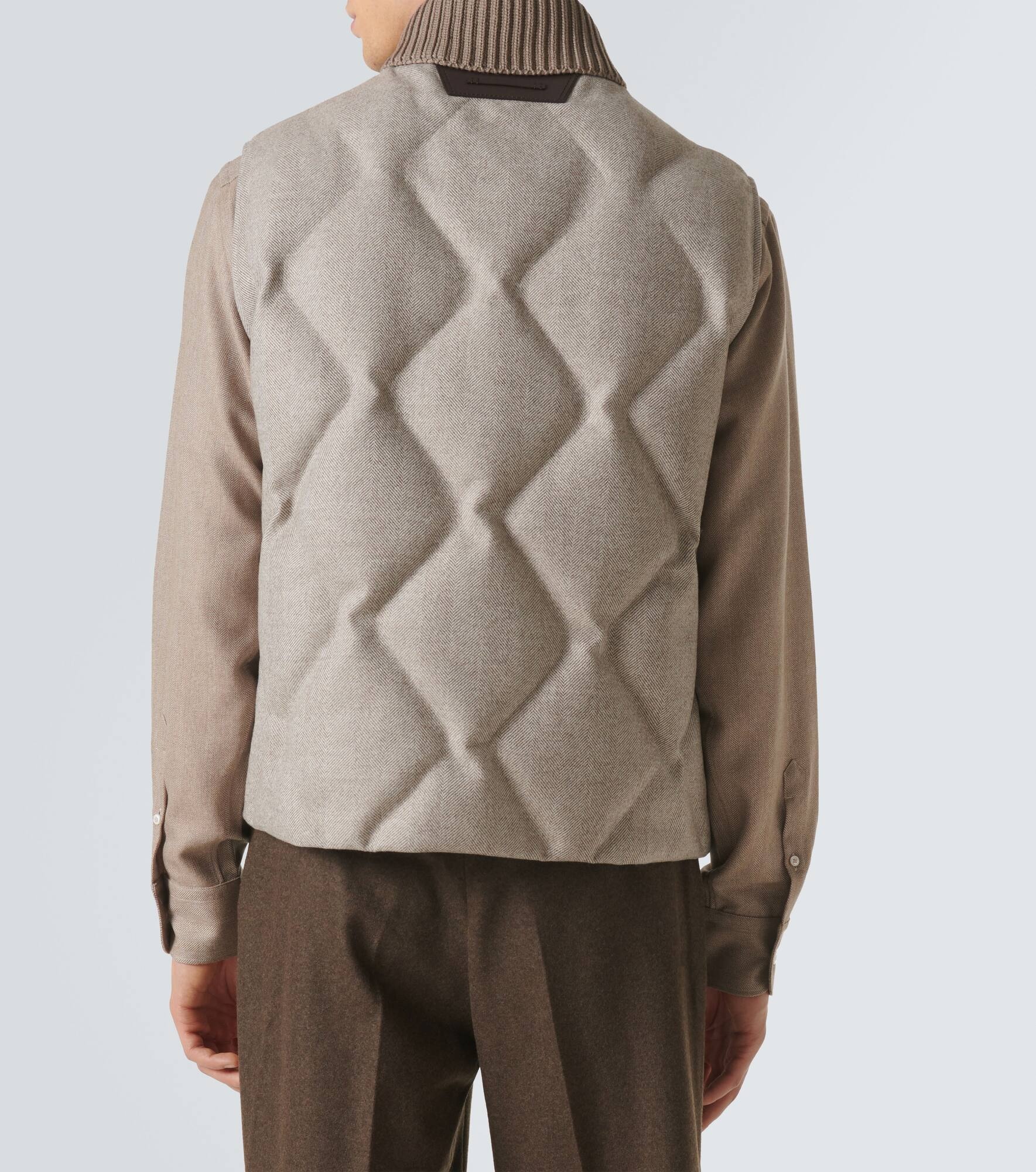 Herringbone wool puffer vest - 4