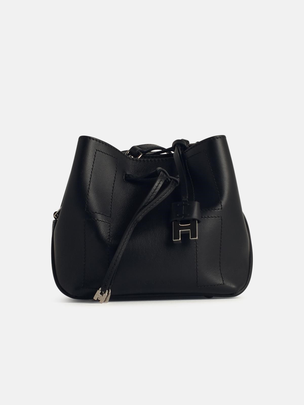 'HOCKET' BLACK LEATHER CROSSBODY BAG - 1