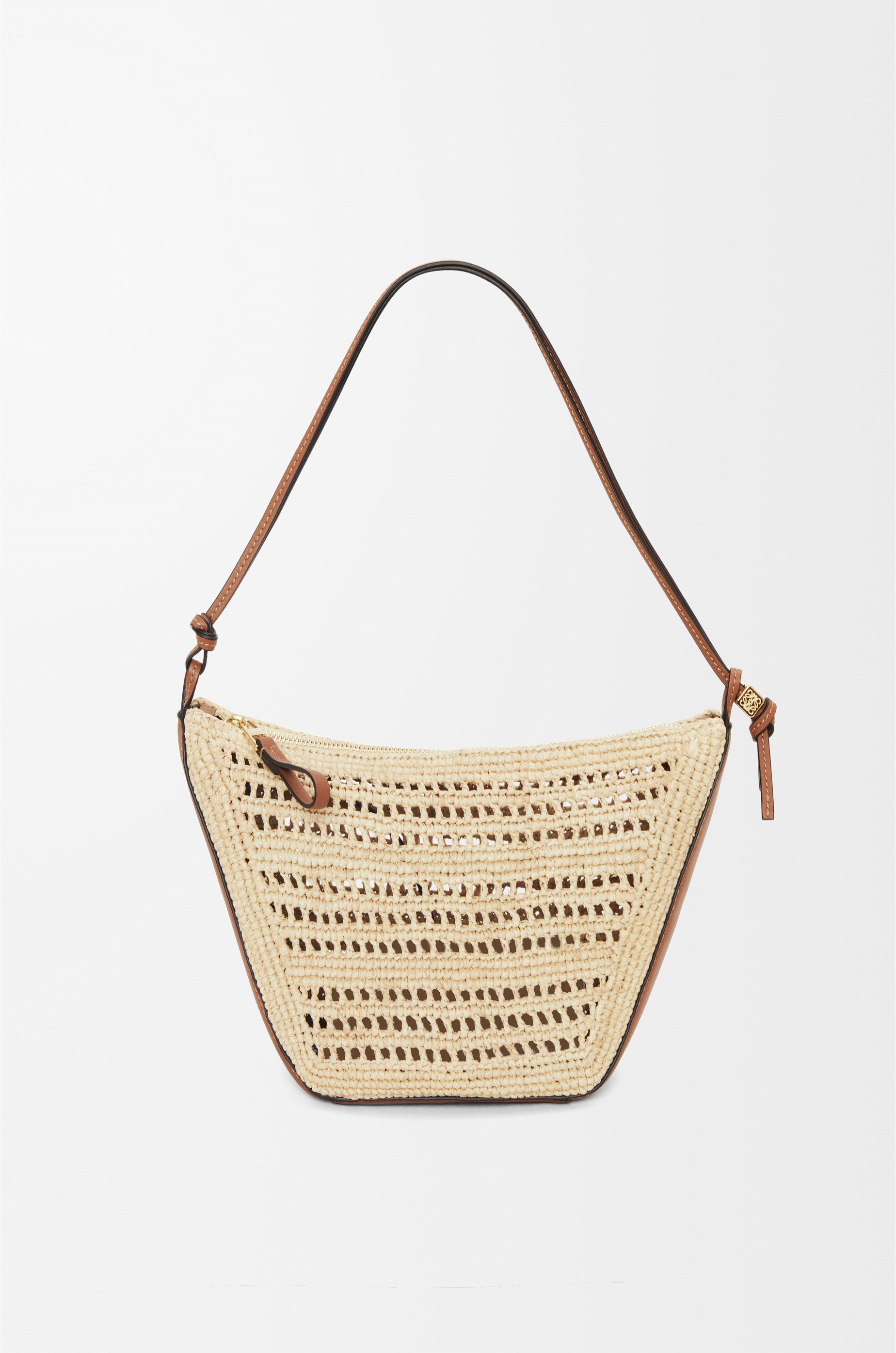 Mini Hammock Hobo in raffia and calfskin - 5