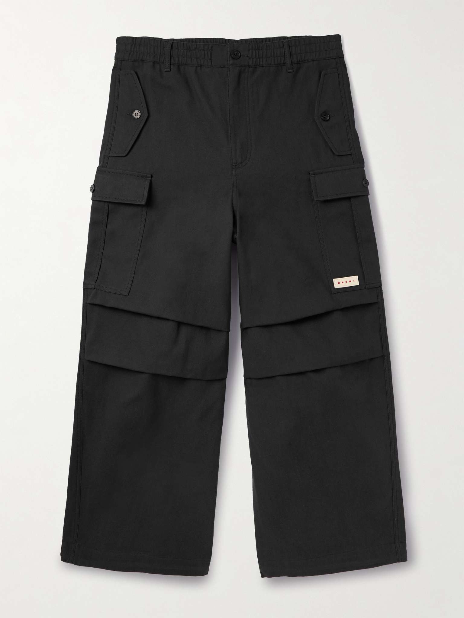 Wide-Leg Cotton-Blend Gabardine Cargo Trousers - 1