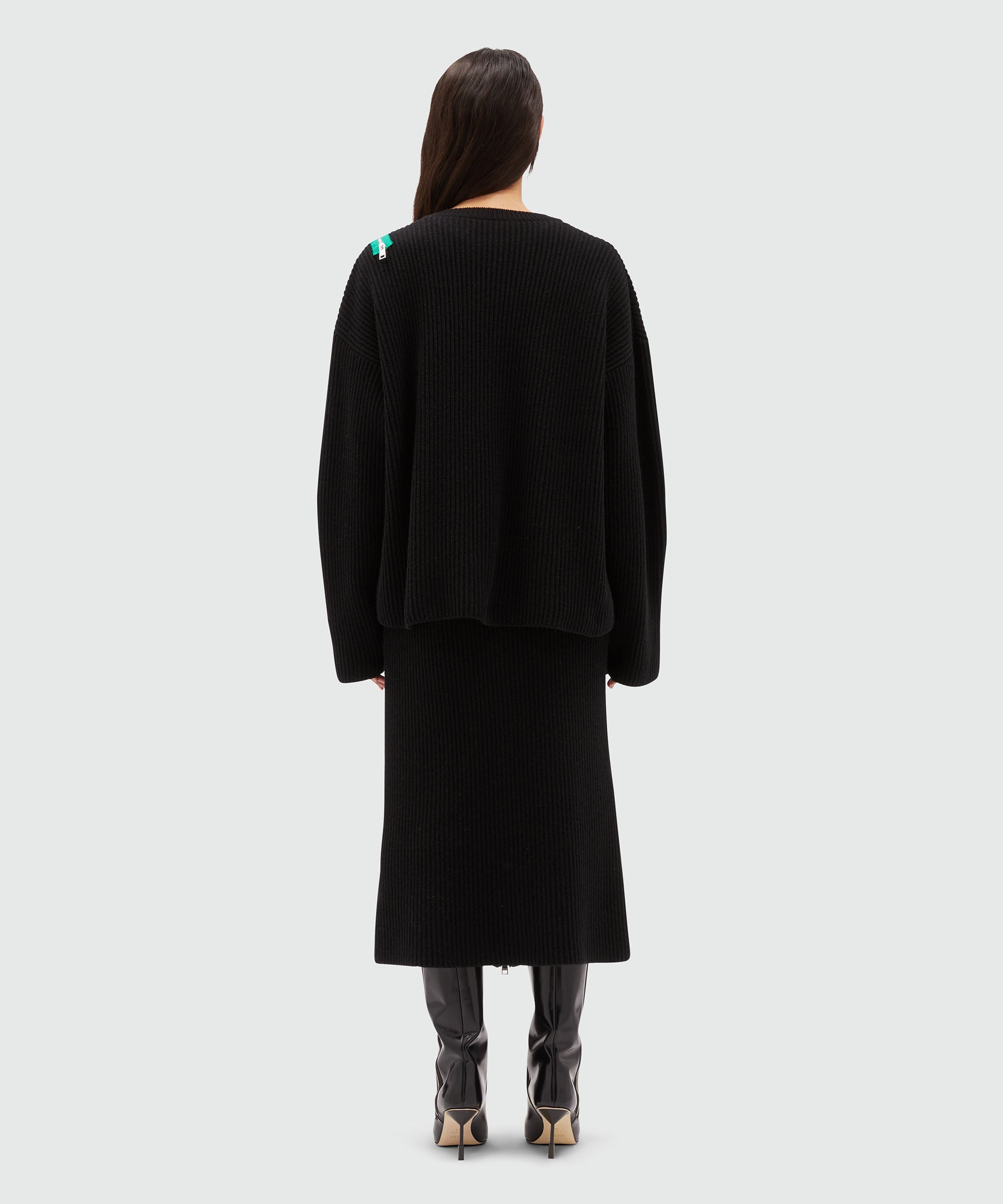 Blended wool ribbed sweater - 3