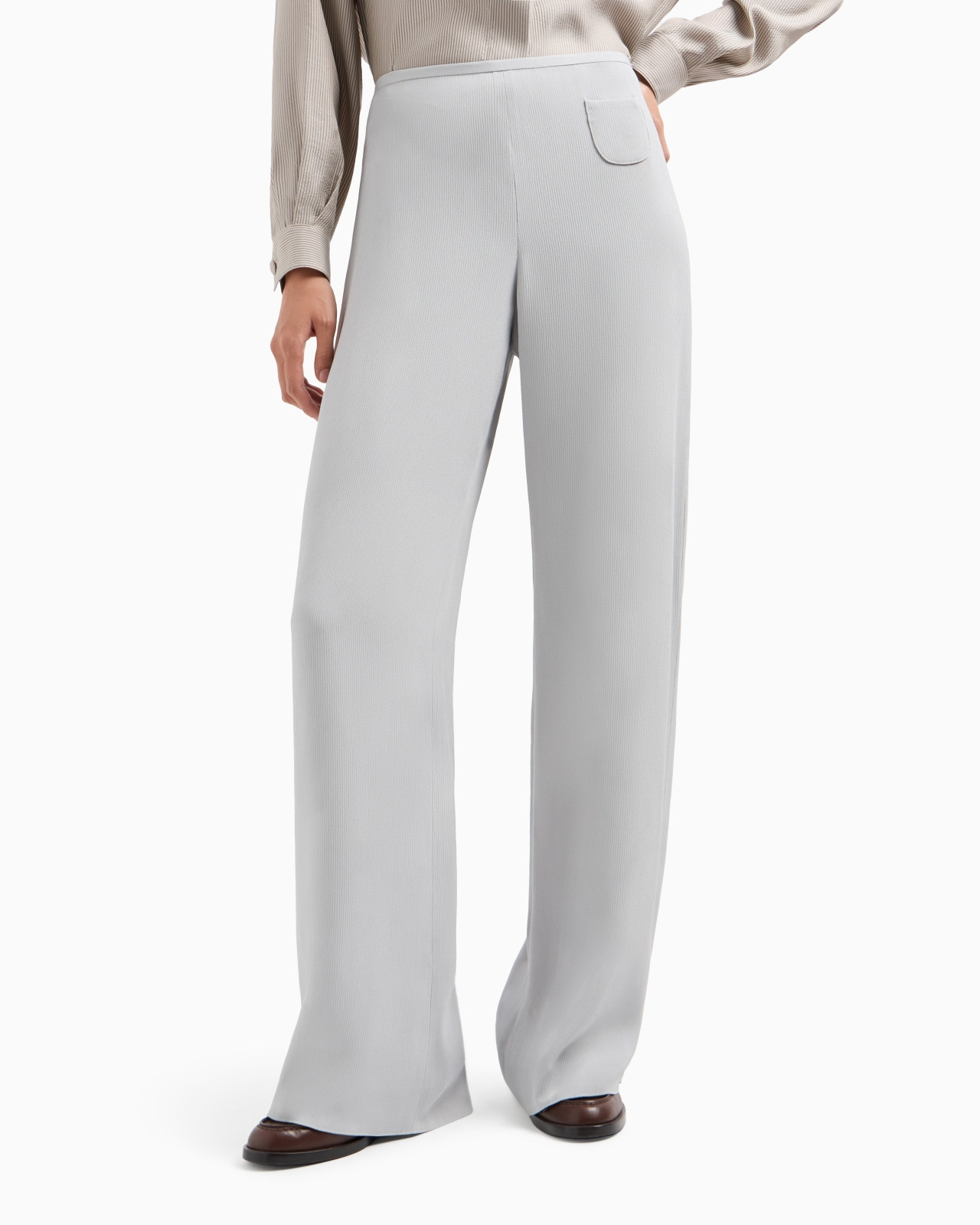 Icon canneté cady palazzo trousers with small pocket - 2