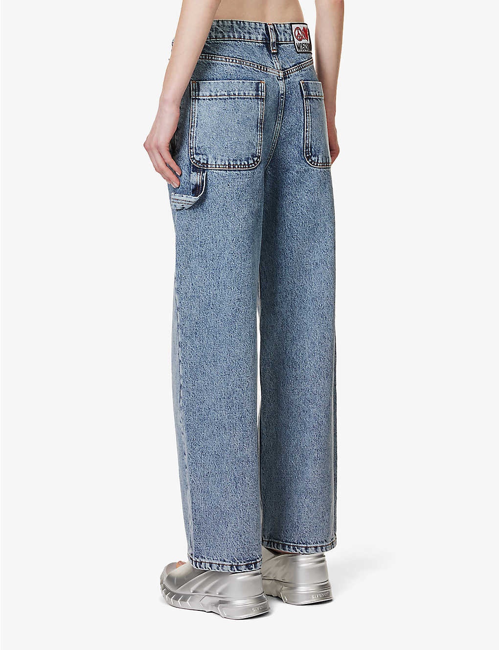 Acid-wash straight-leg mid-rise jeans - 4
