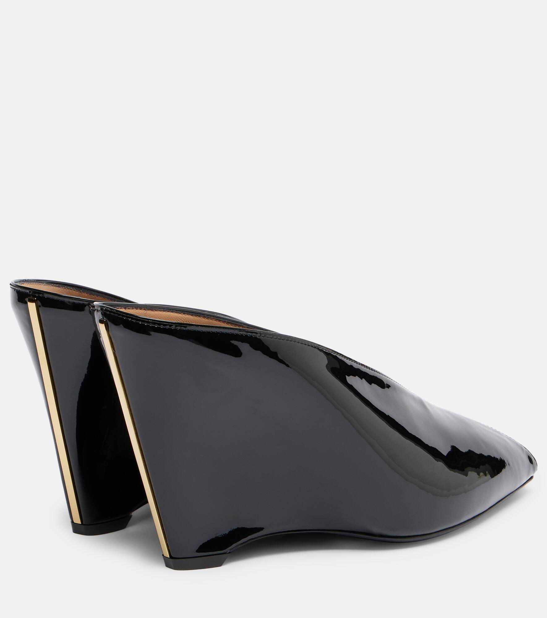 Alicia 95 patent leather wedge mules - 2