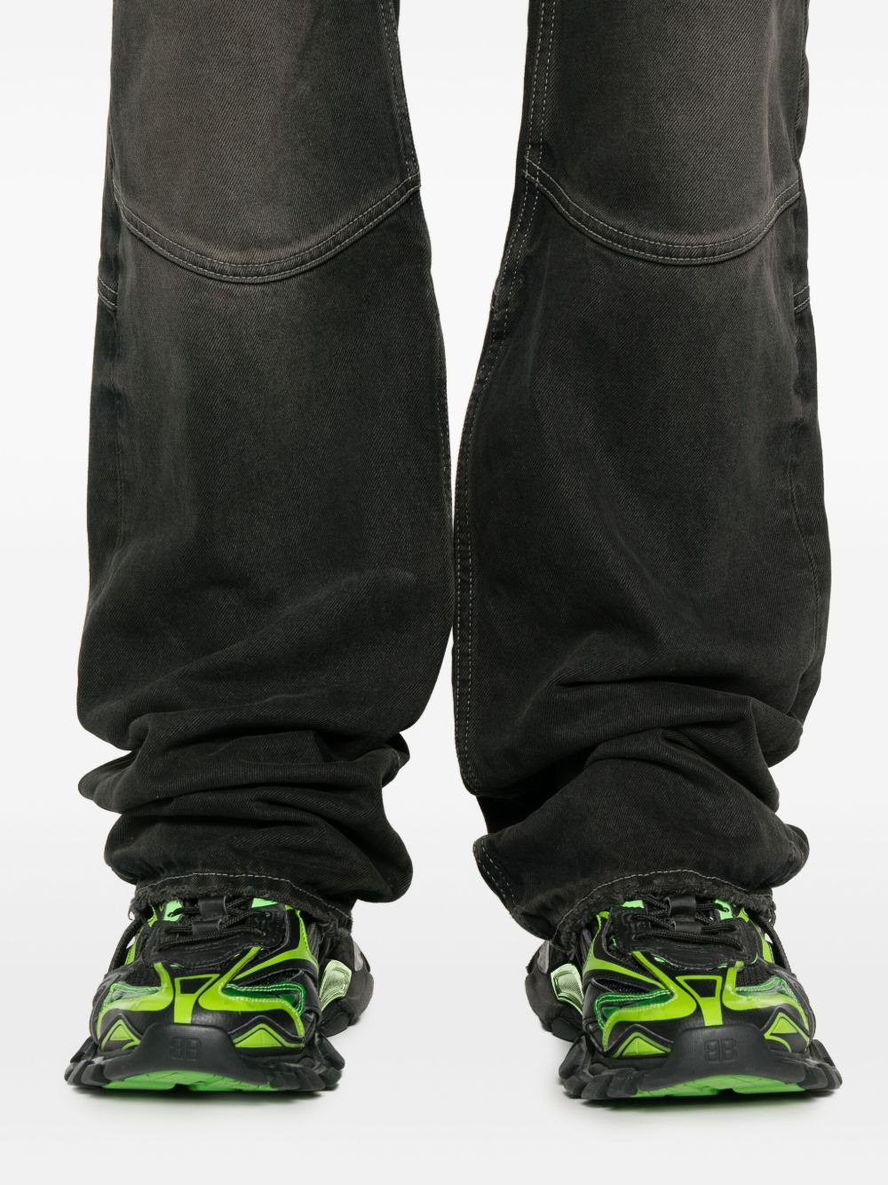 panelled raw-edge jeans - 5