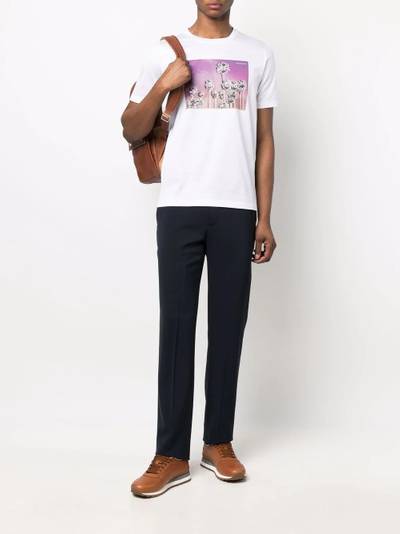 Canali graphic-print fitted T-shirt outlook