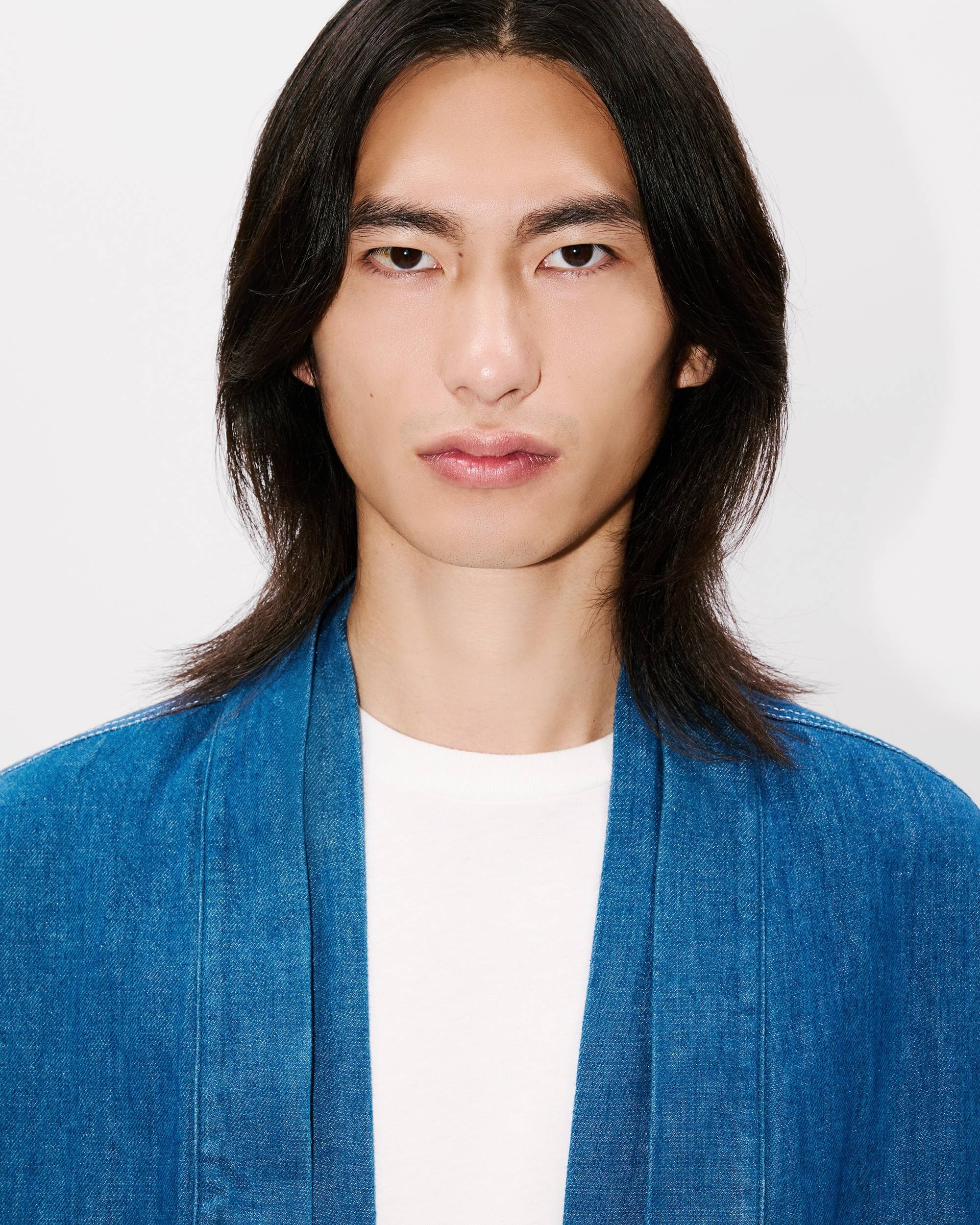 Kimono jacket in japanese linen denim - 4