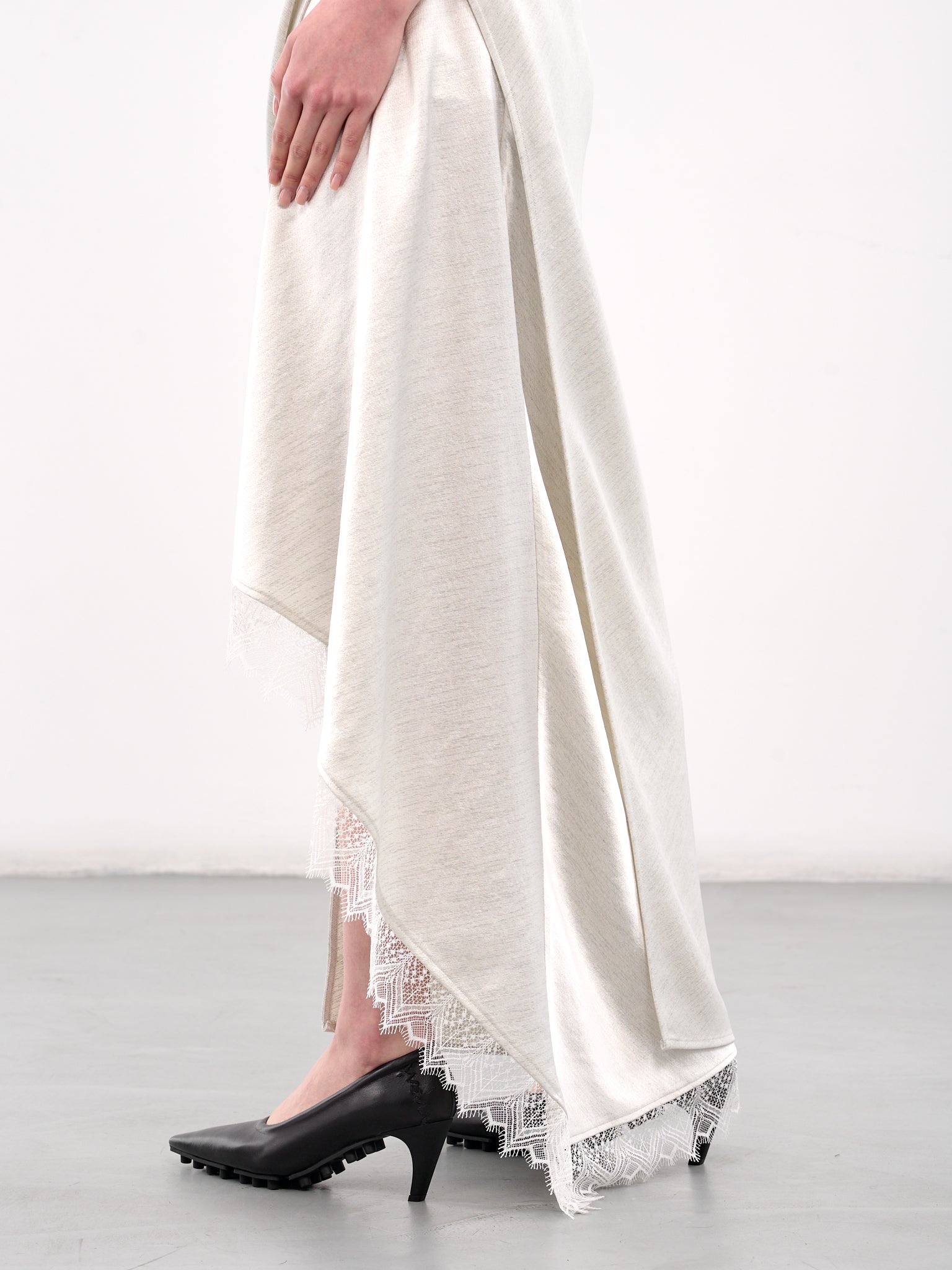 Asymmetric Lace Trim Layered Dress - 5