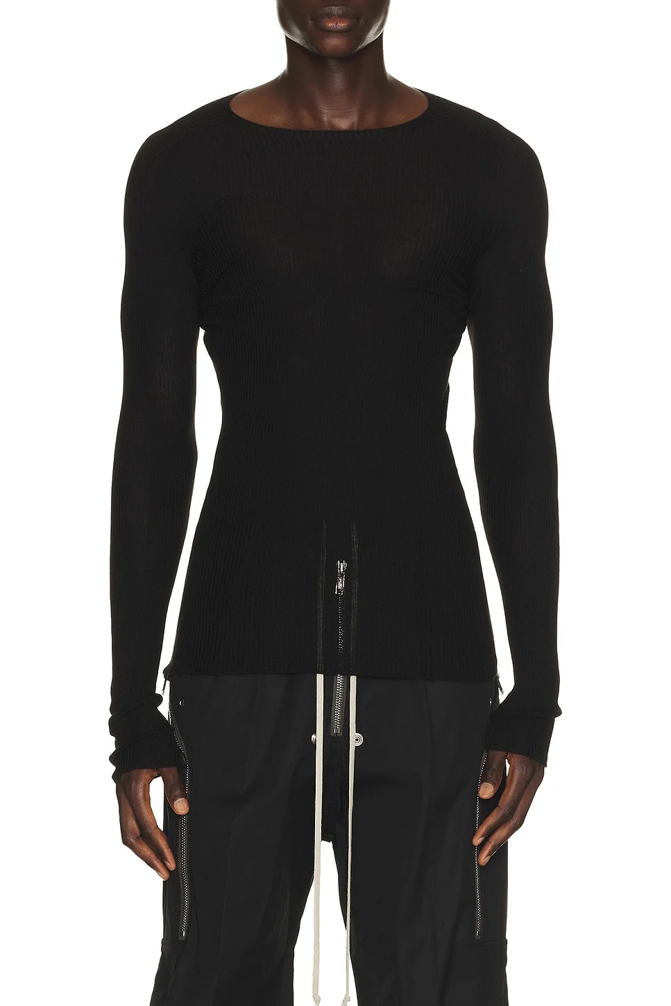Ribbed Round Neck Shirt - 1