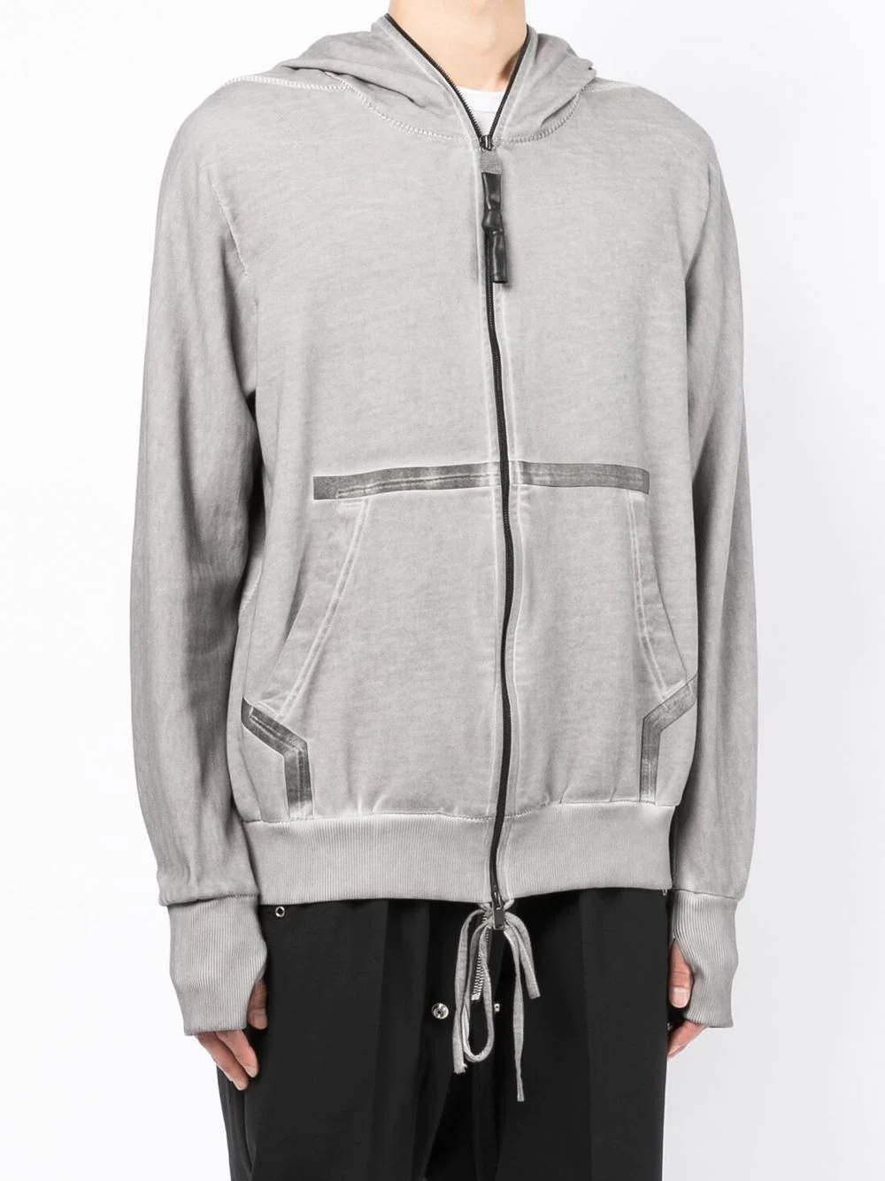 zip-up faded organic-cotton hoodie - 3