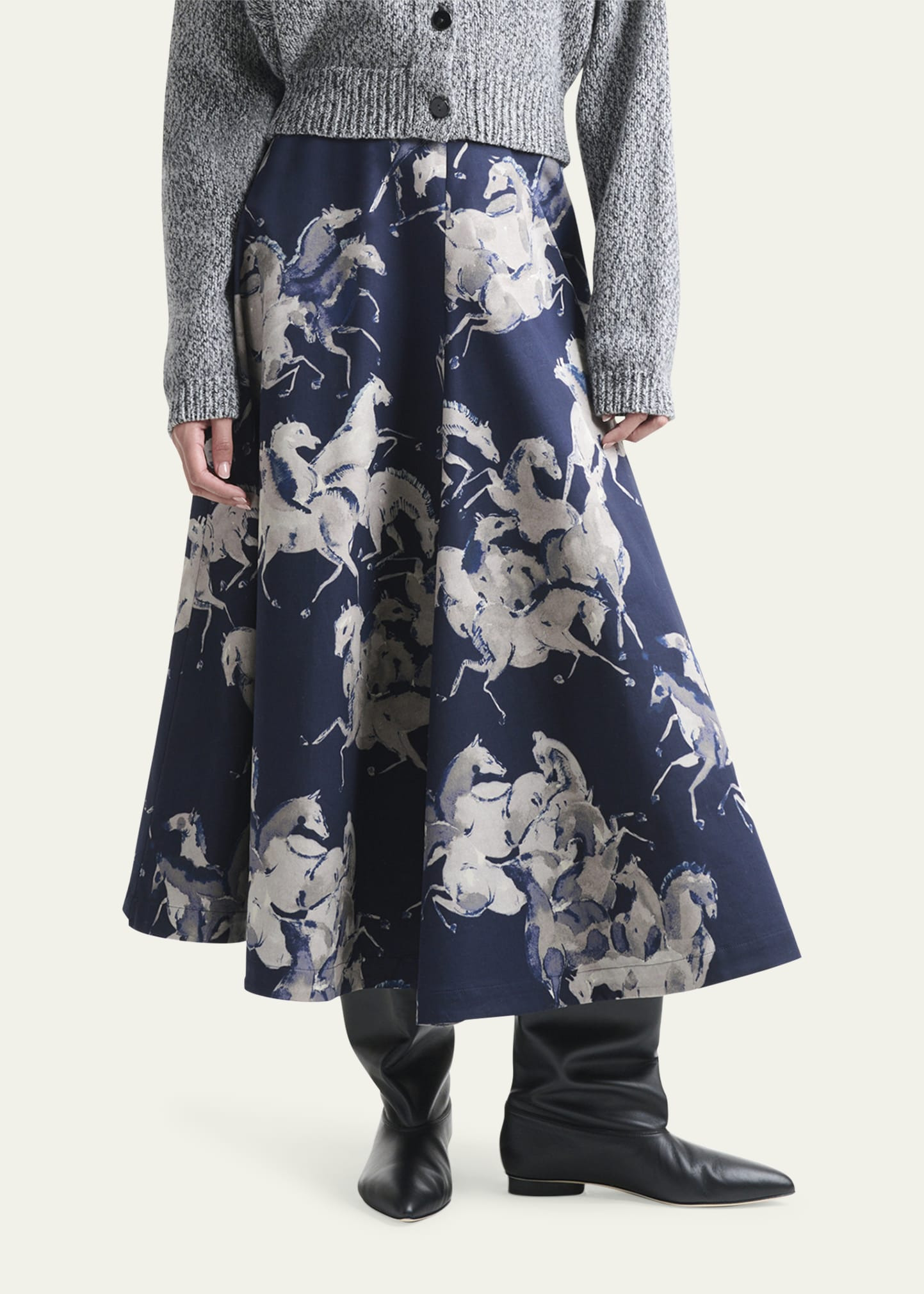 Varda Horse-Print Midi Skirt - 4