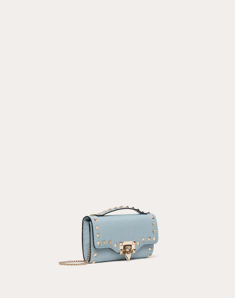 ROCKSTUD GRAINY CALFSKIN WALLET WITH CHAIN STRAP 3