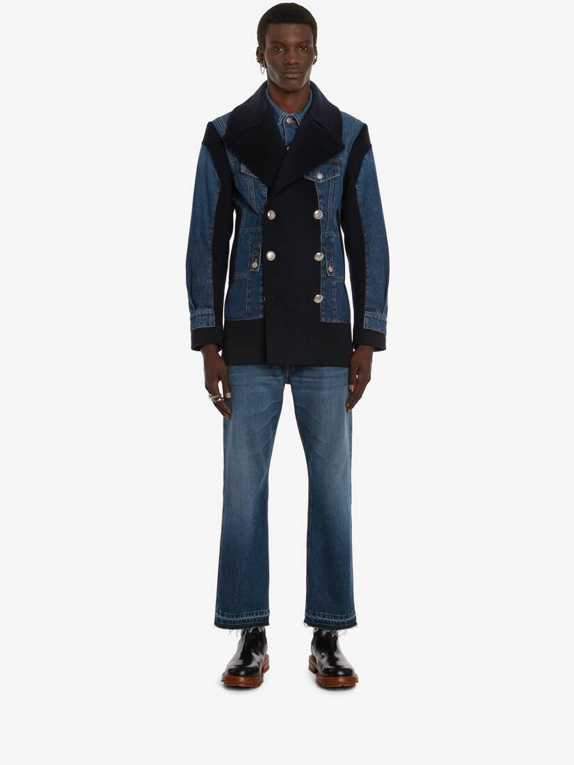 Raw Cut Denim Jeans in Washed Blue - 2