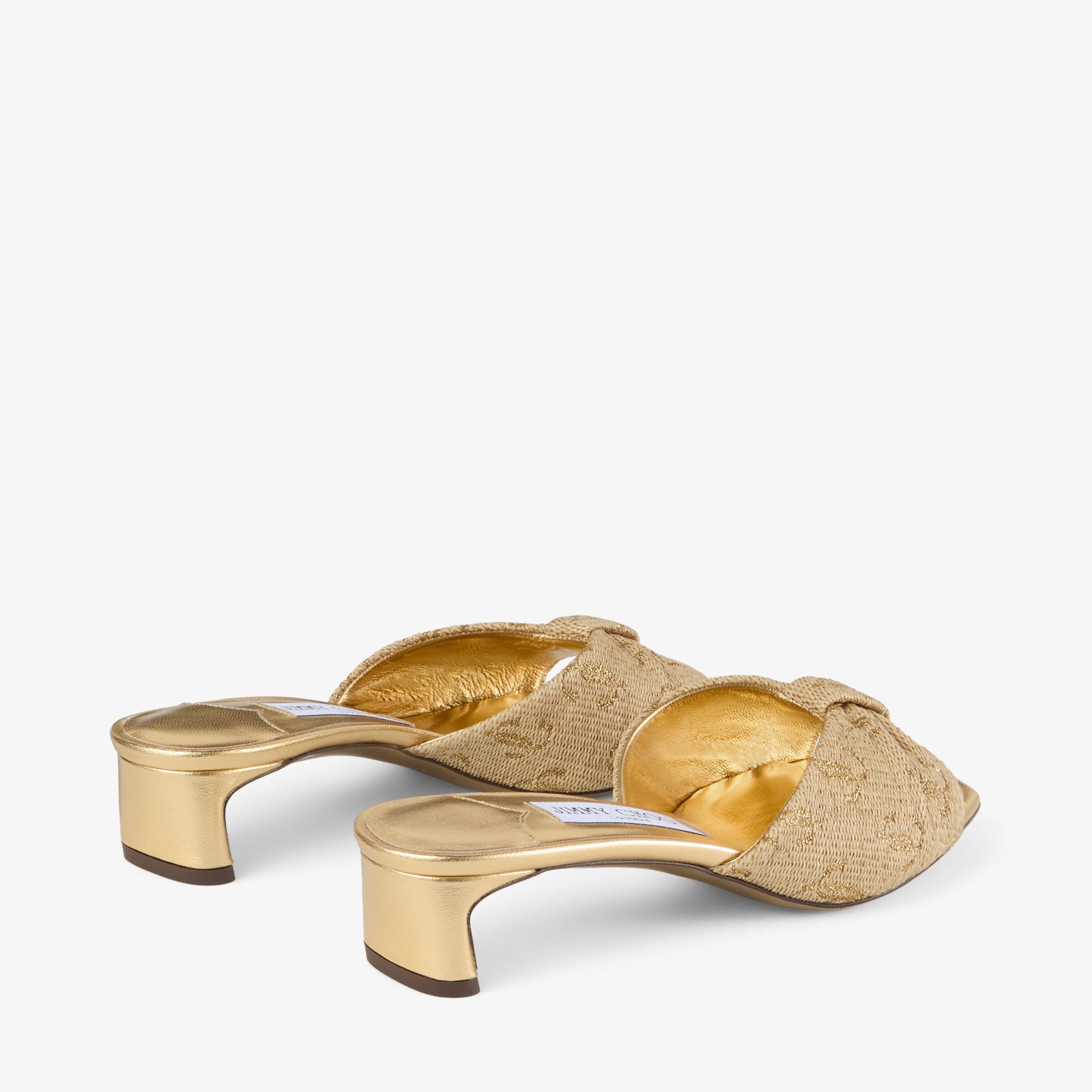 Annika Mule 35
Gold Raffia & Metallic Nappa Sandals - 4