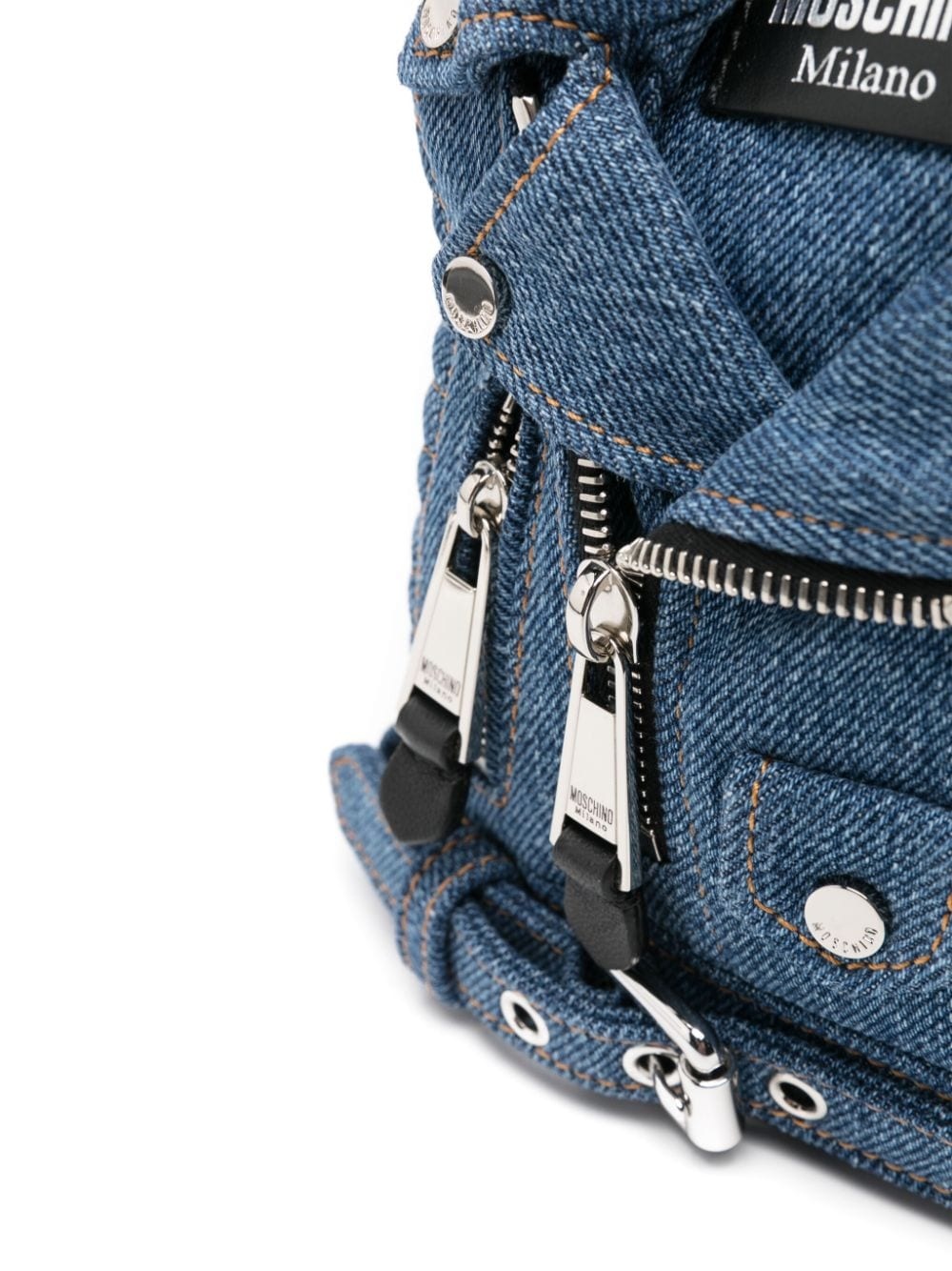 denim biker backpack - 5