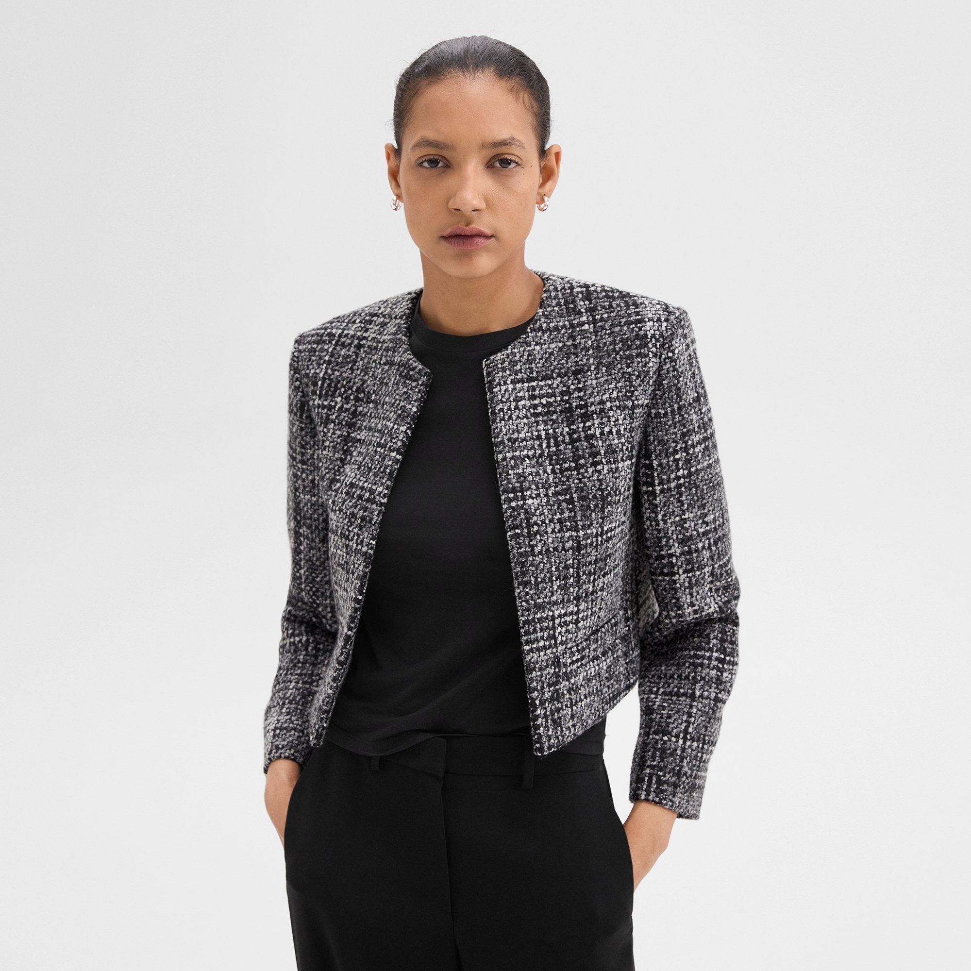 Cropped Jacket in Mélange Tweed - 2